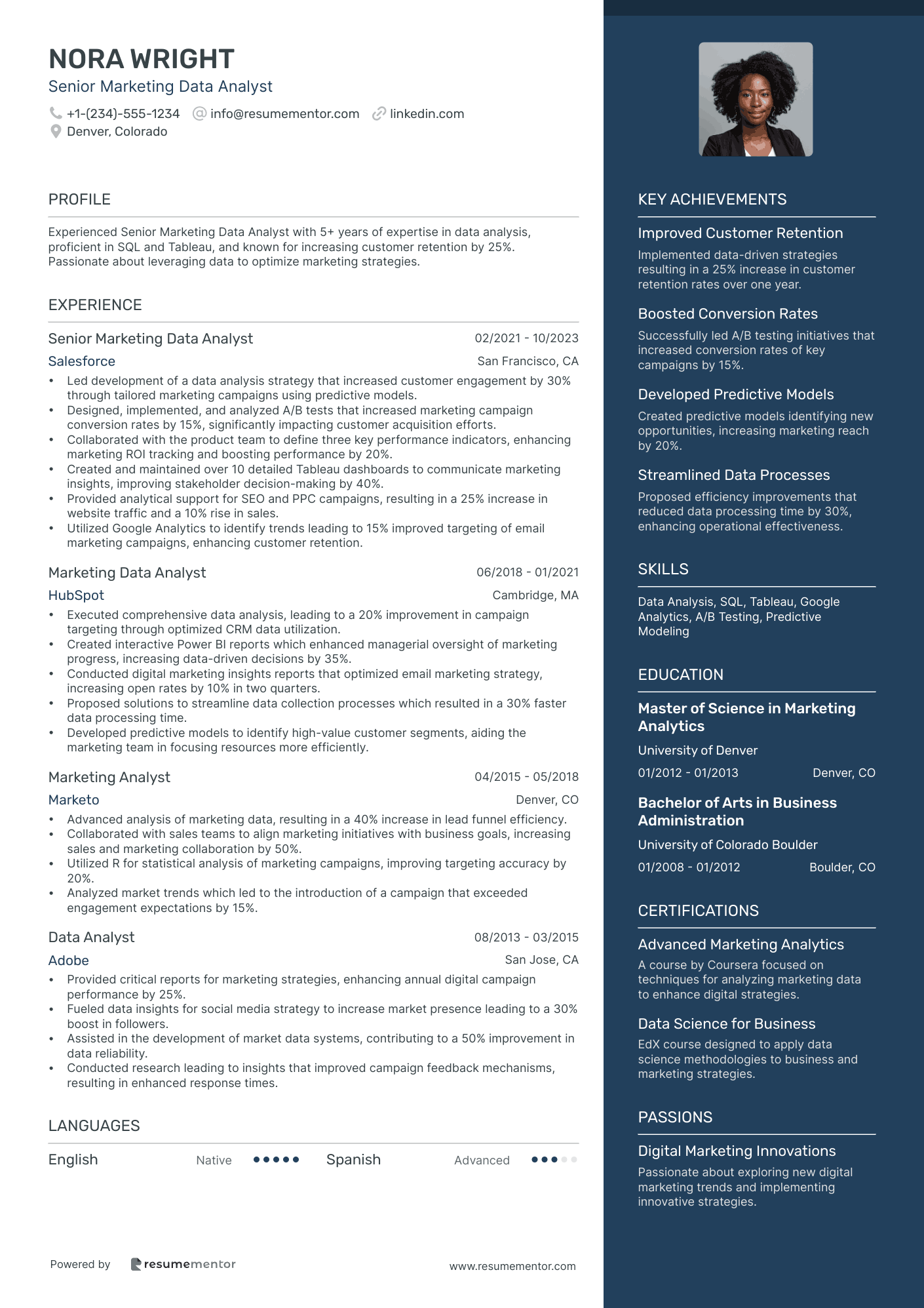 Senior Marketing Data Analyst
