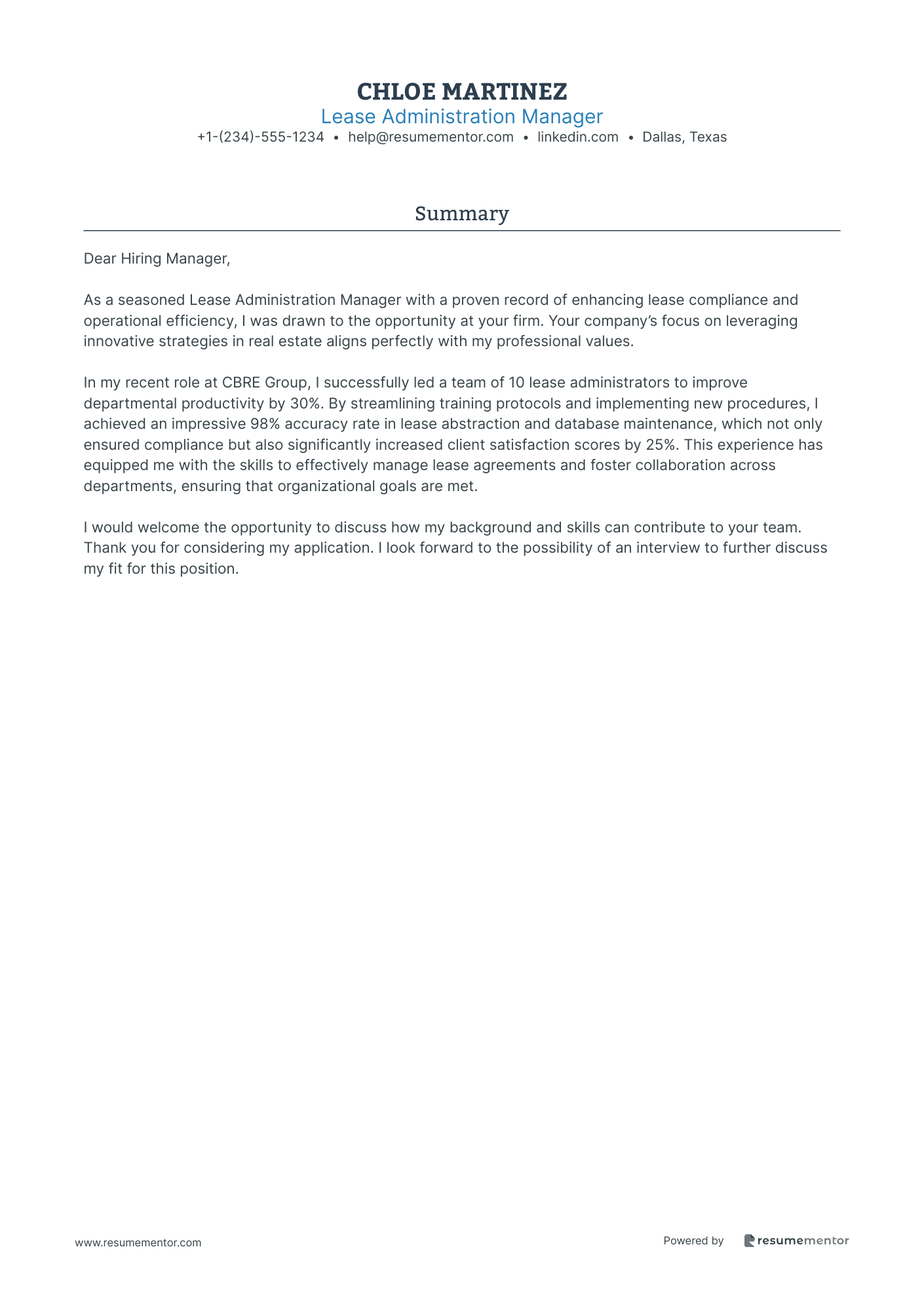Lease Administration Manager