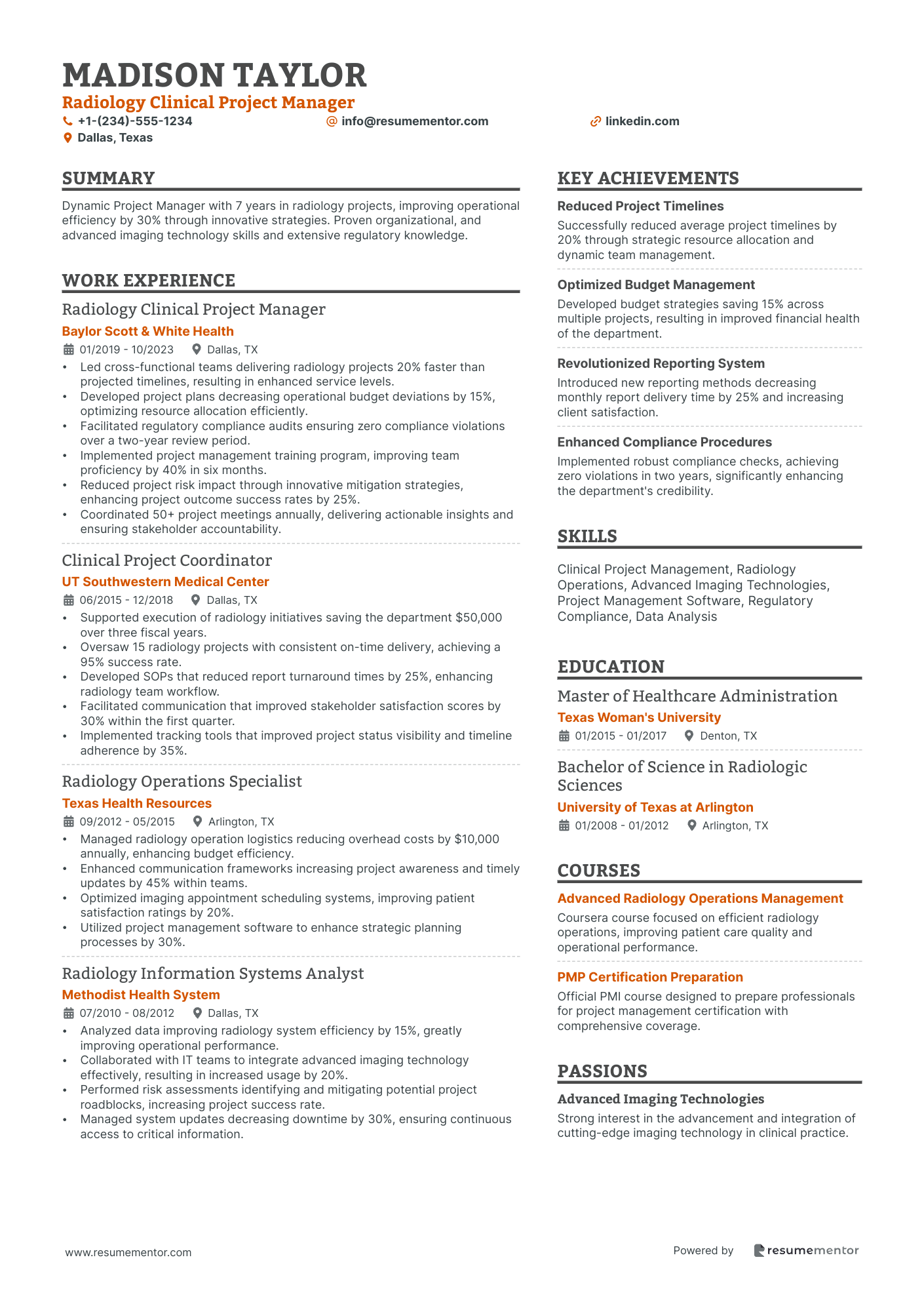 Radiology Clinical Project Manager