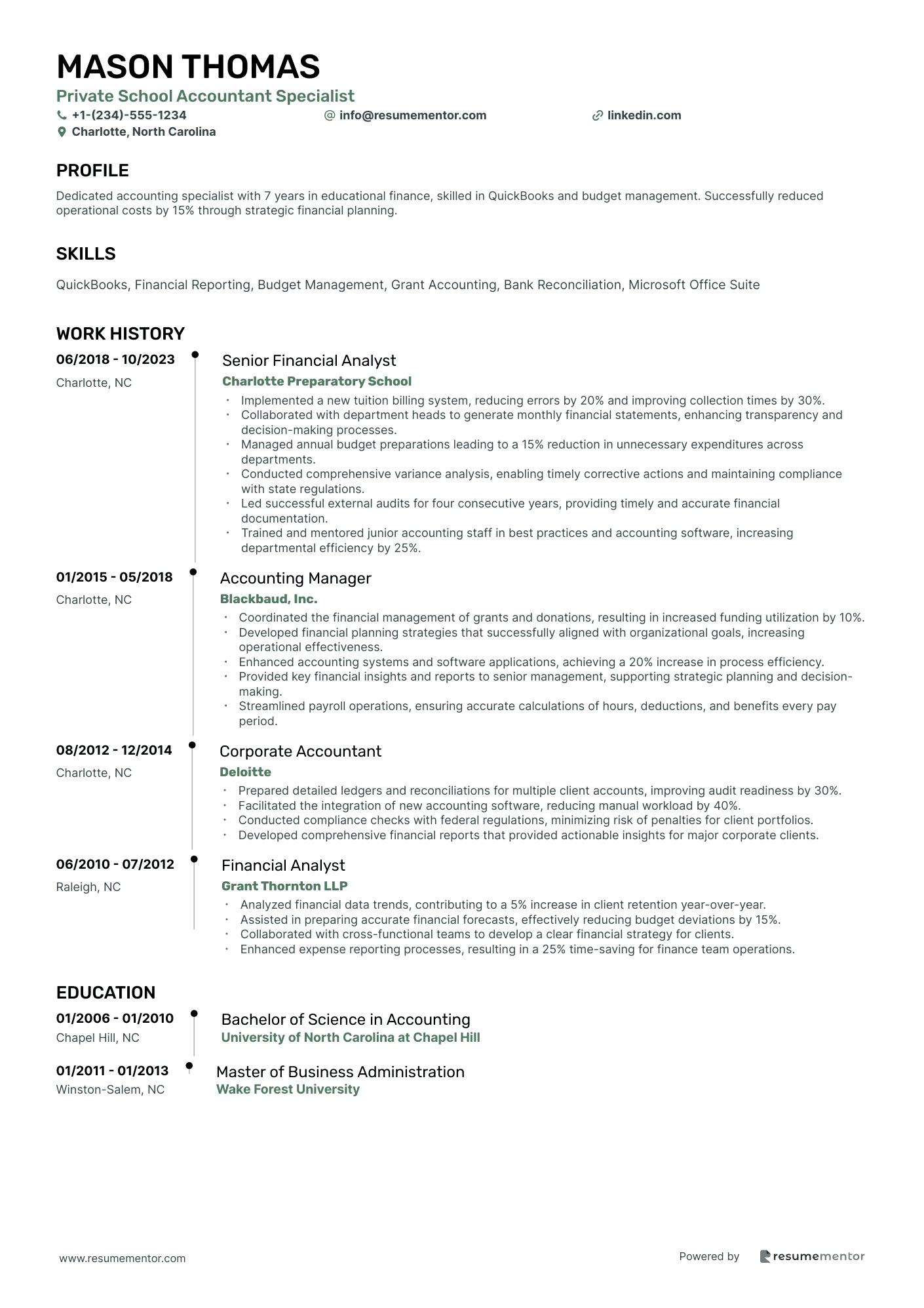 Private School Accountant Specialist