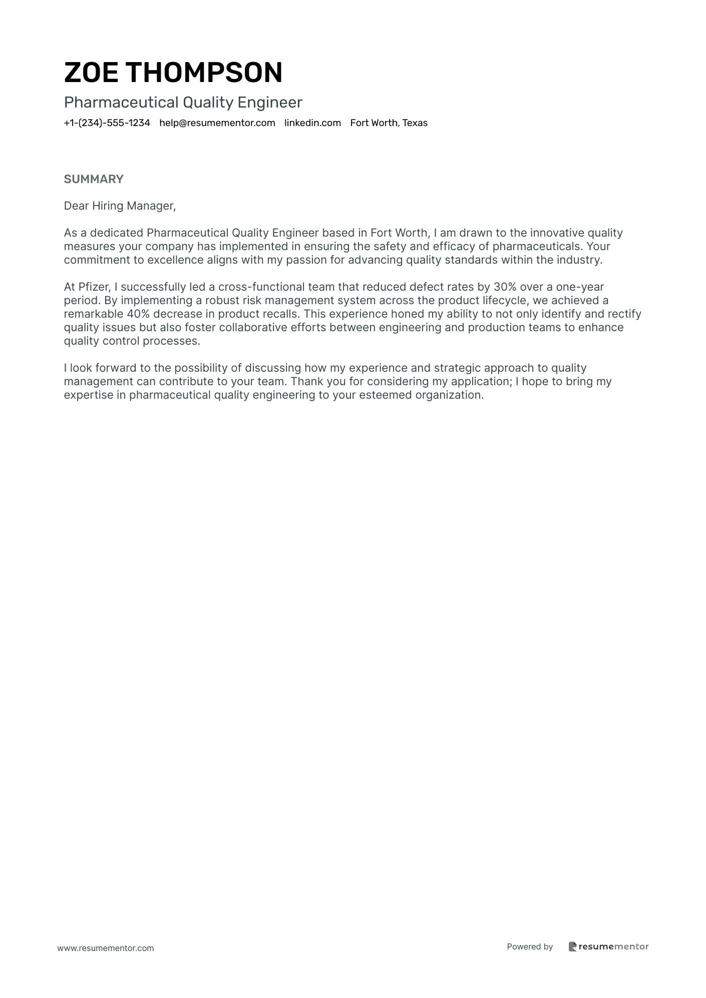 Pharmaceutical Quality Engineer