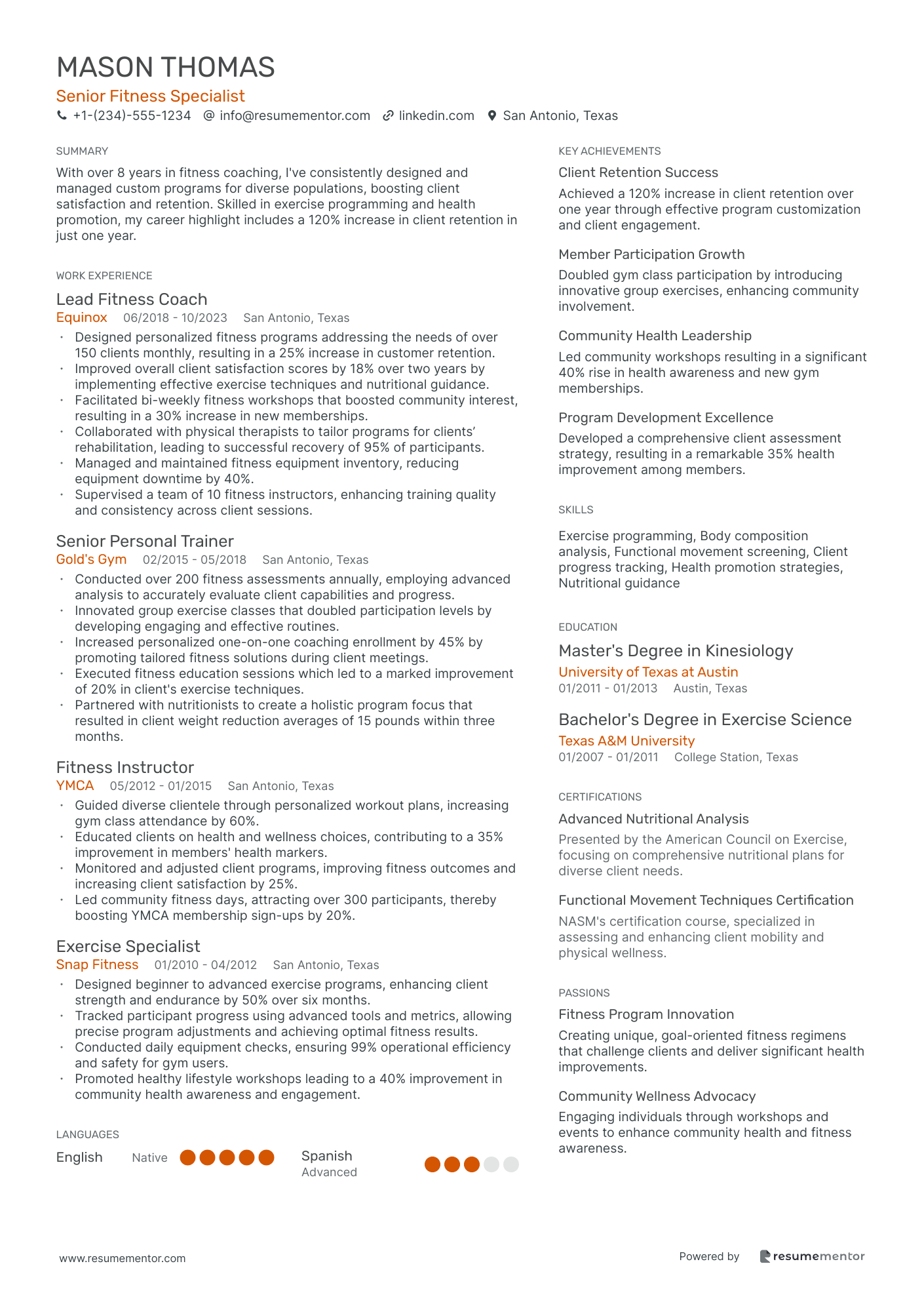 Senior Fitness Specialist