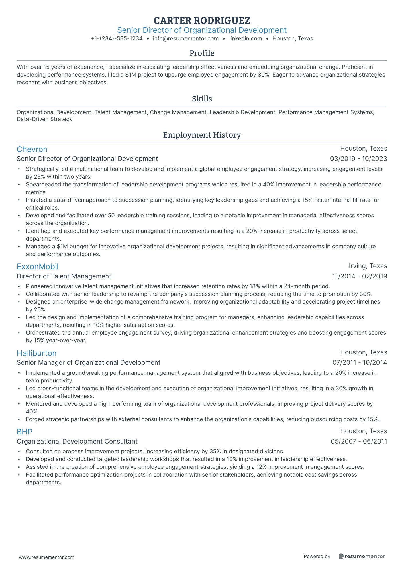 Senior Director of Organizational Development