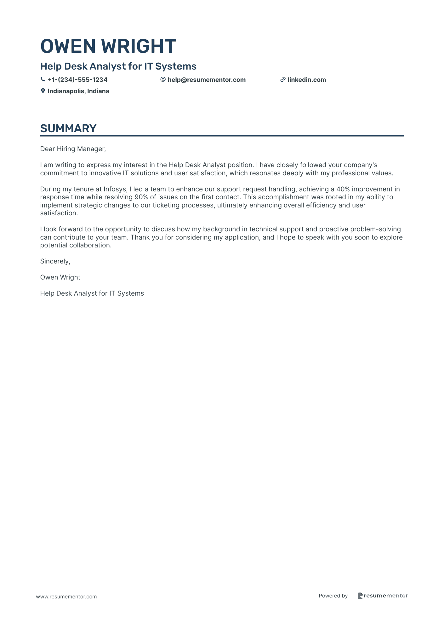 Help Desk Analyst for IT Systems