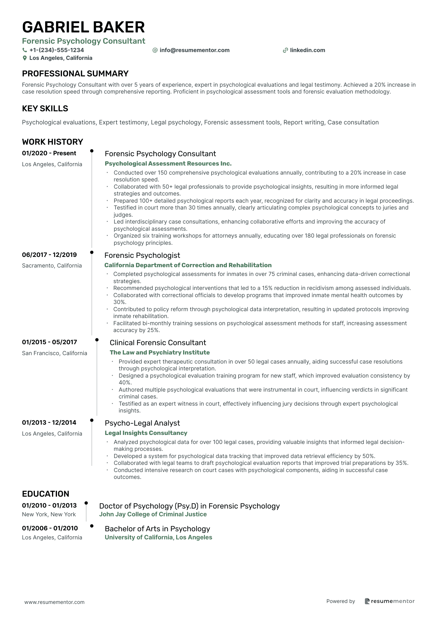 Forensic Psychology Consultant