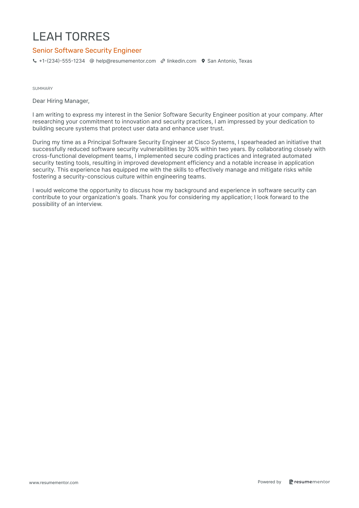 Senior Software Security Engineer