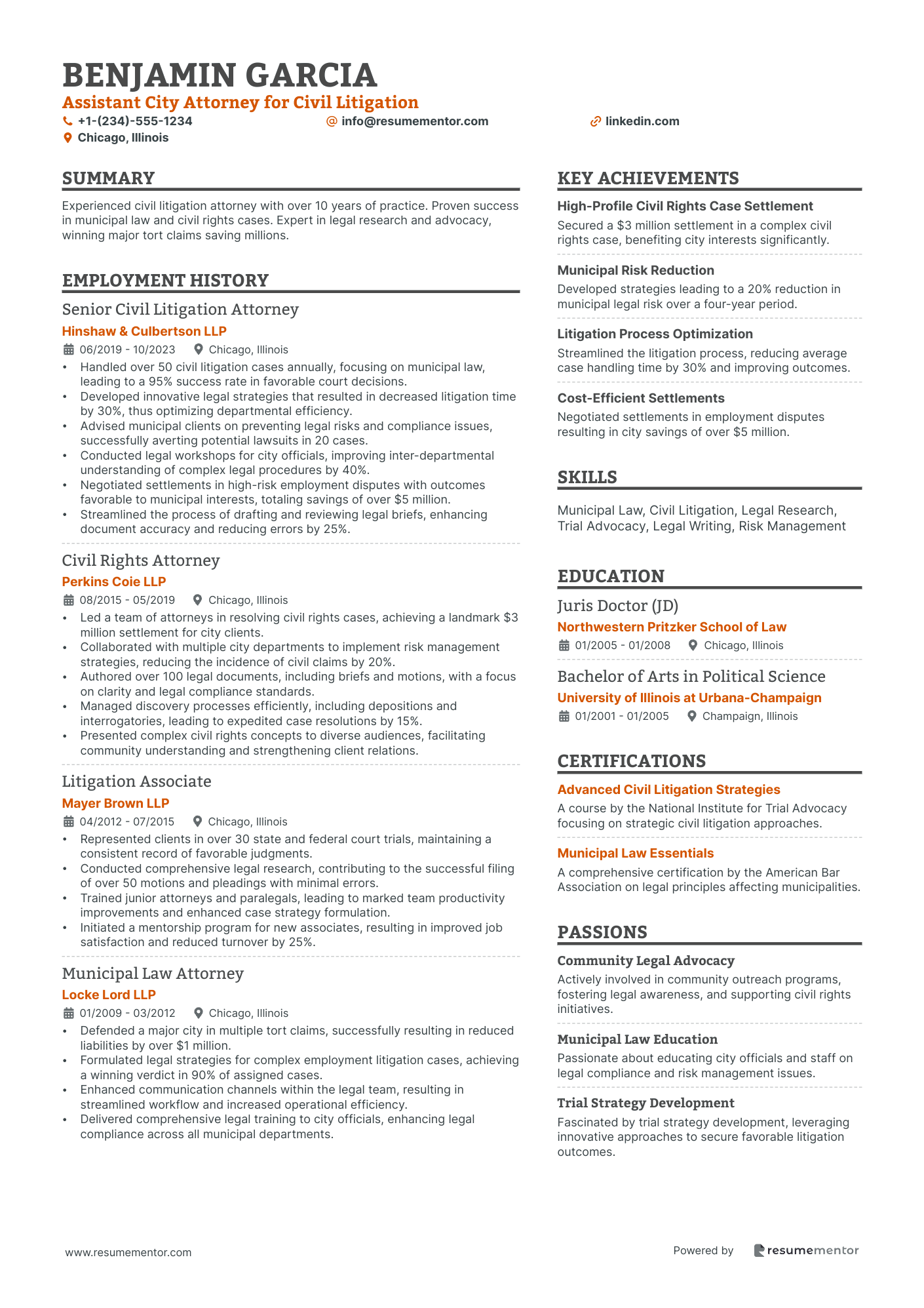 Assistant City Attorney for Civil Litigation