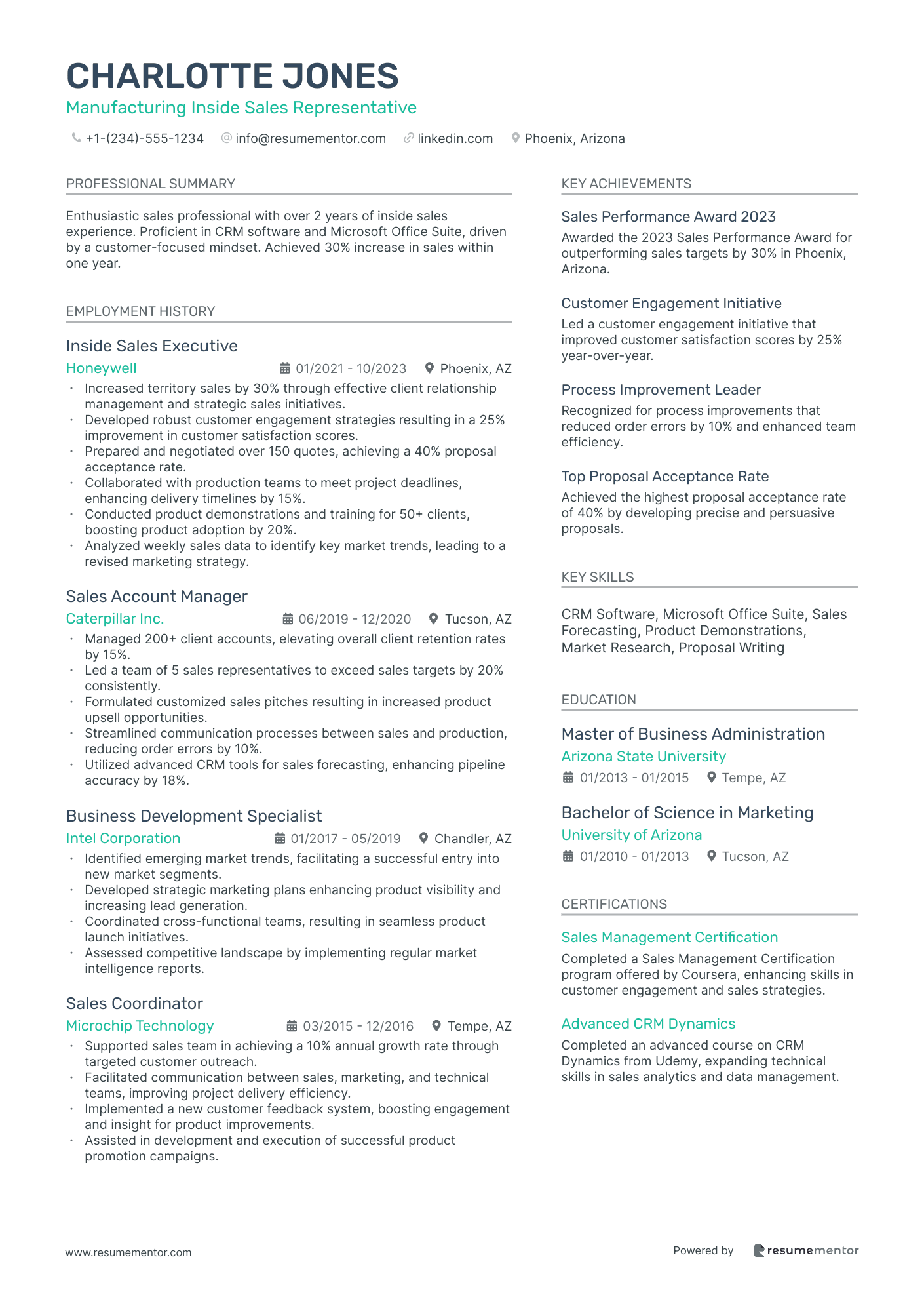Manufacturing Inside Sales Representative