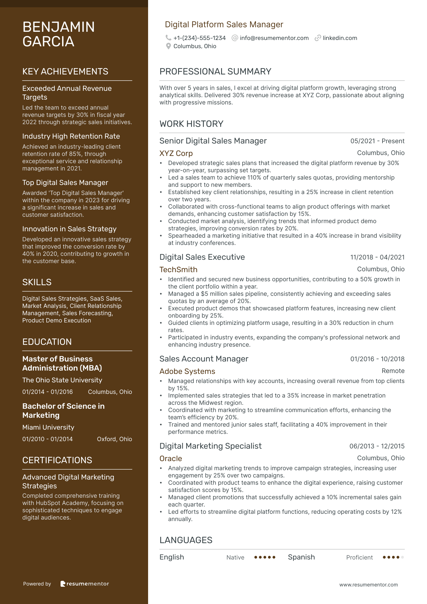Digital Platform Sales Manager