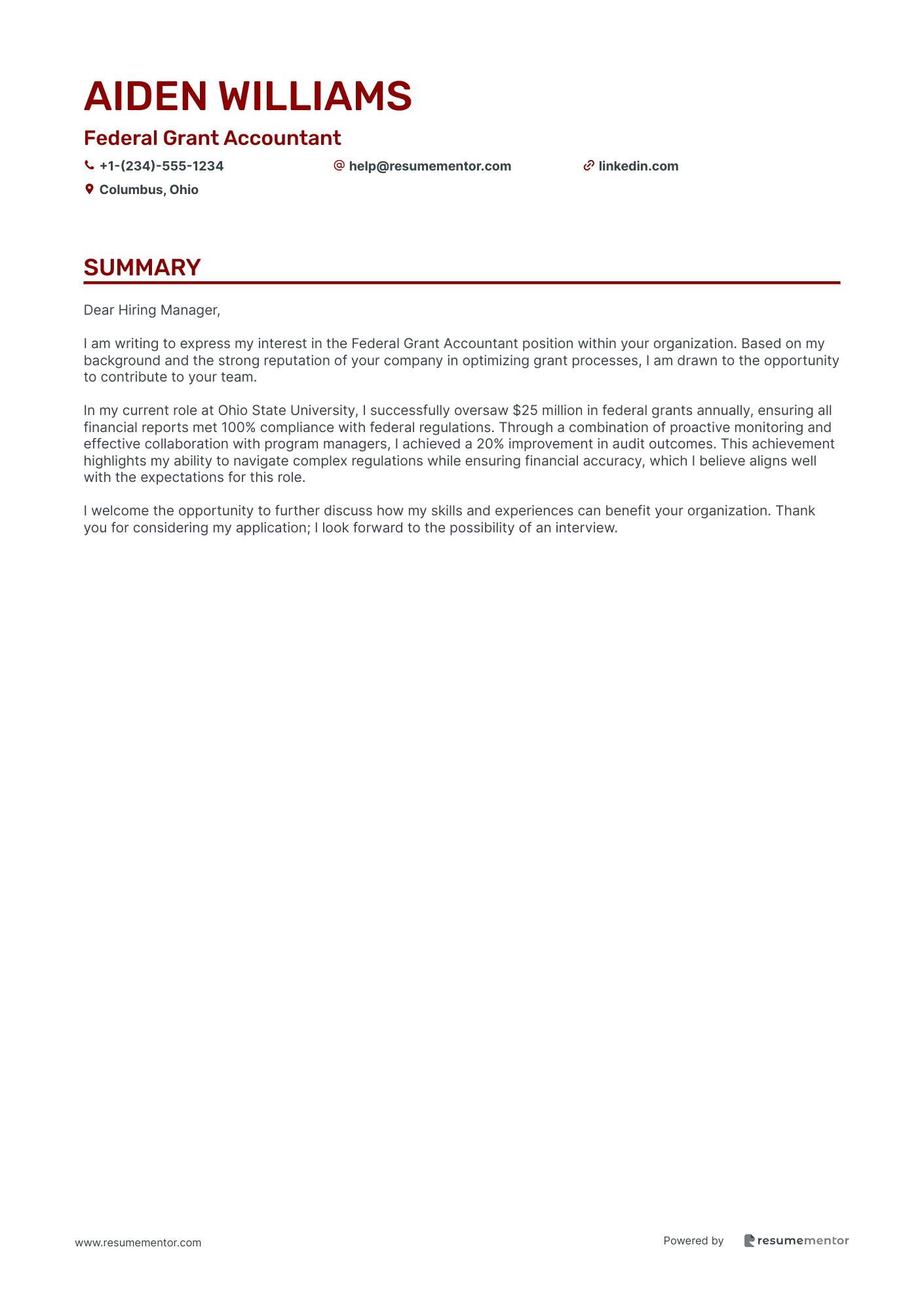 Federal Grant Accountant