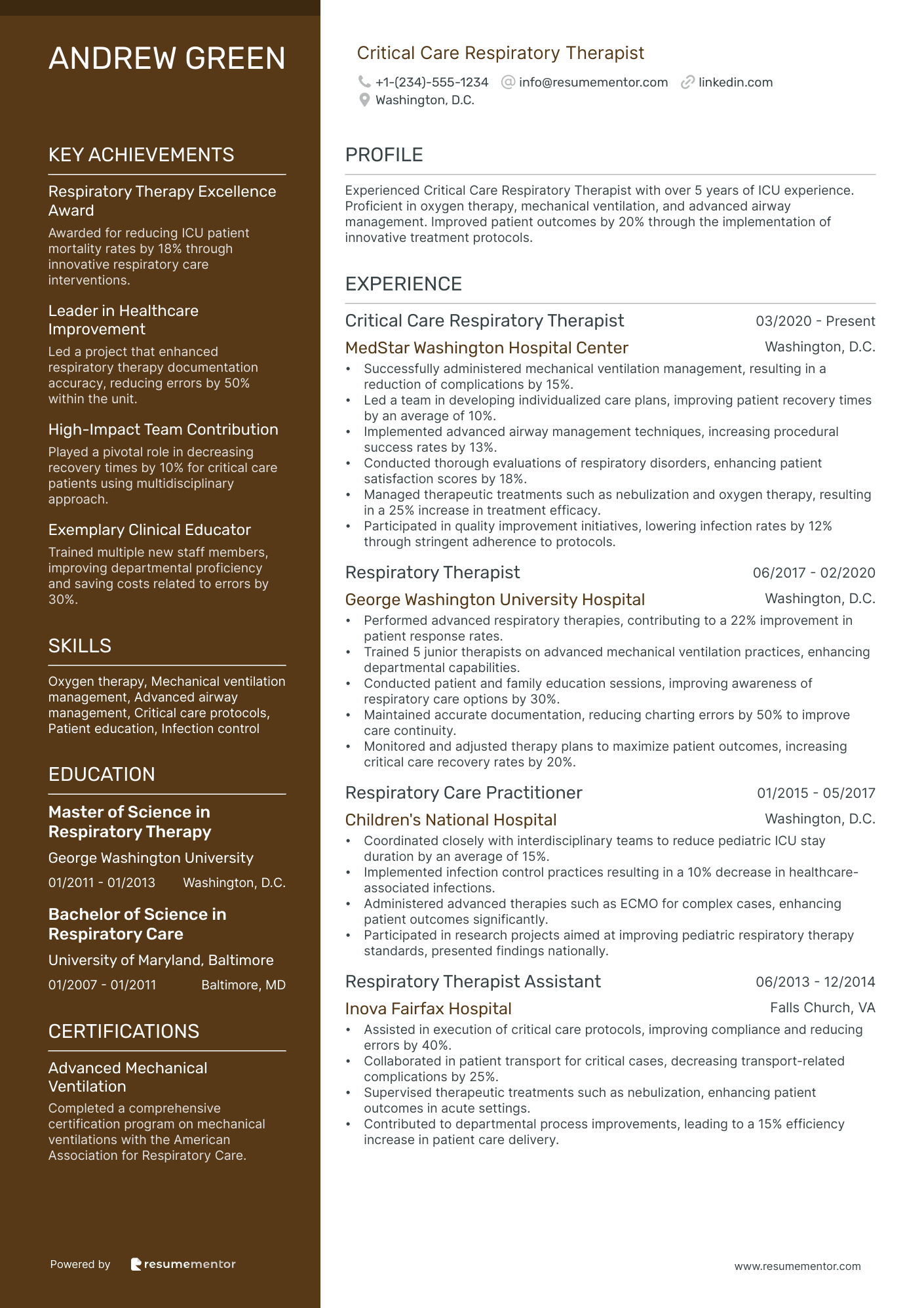 Critical Care Respiratory Therapist