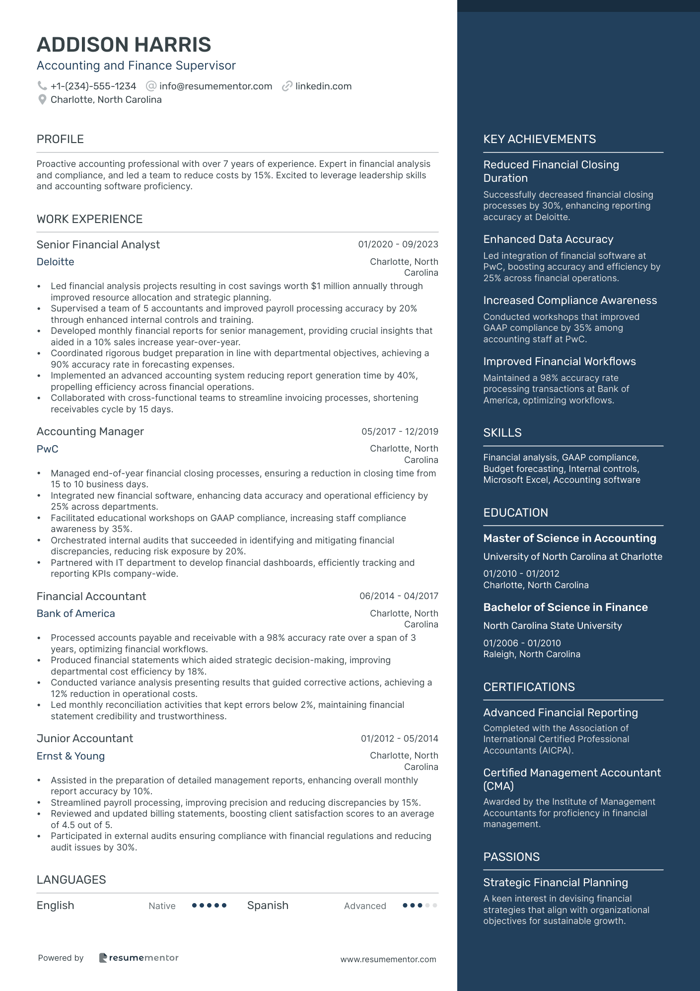 Accounting and Finance Supervisor