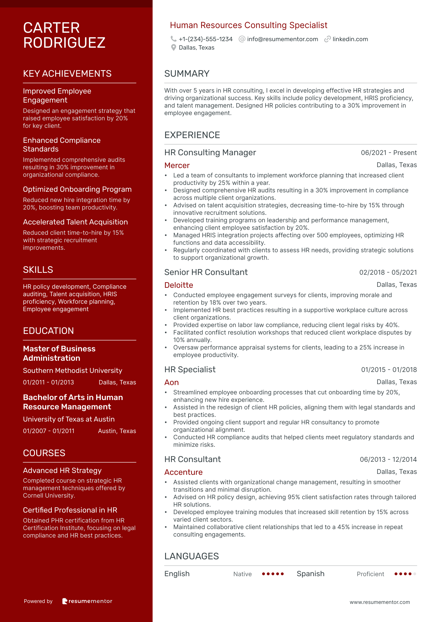 Human Resources Consulting Specialist
