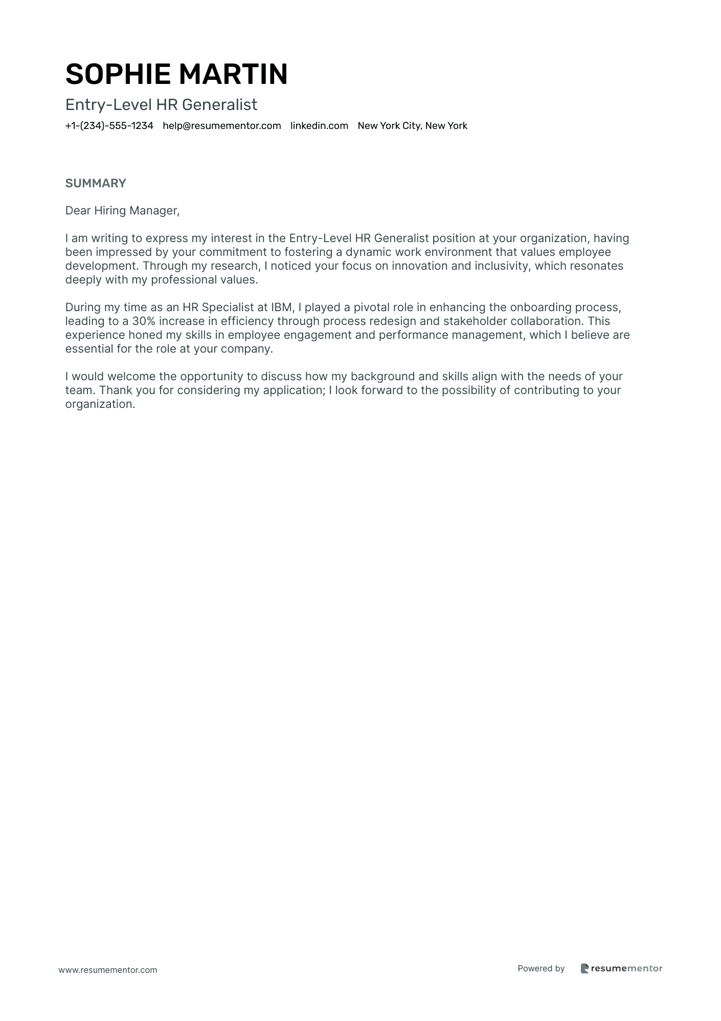 Entry Level HR Generalist