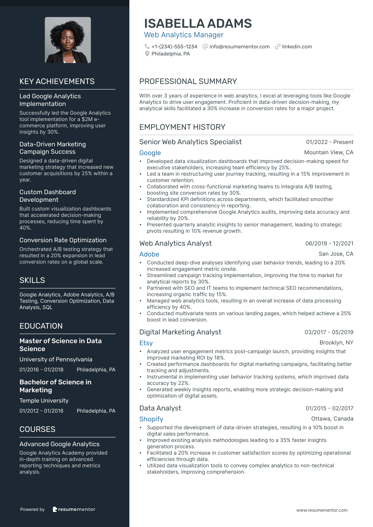 Web Analytics Manager