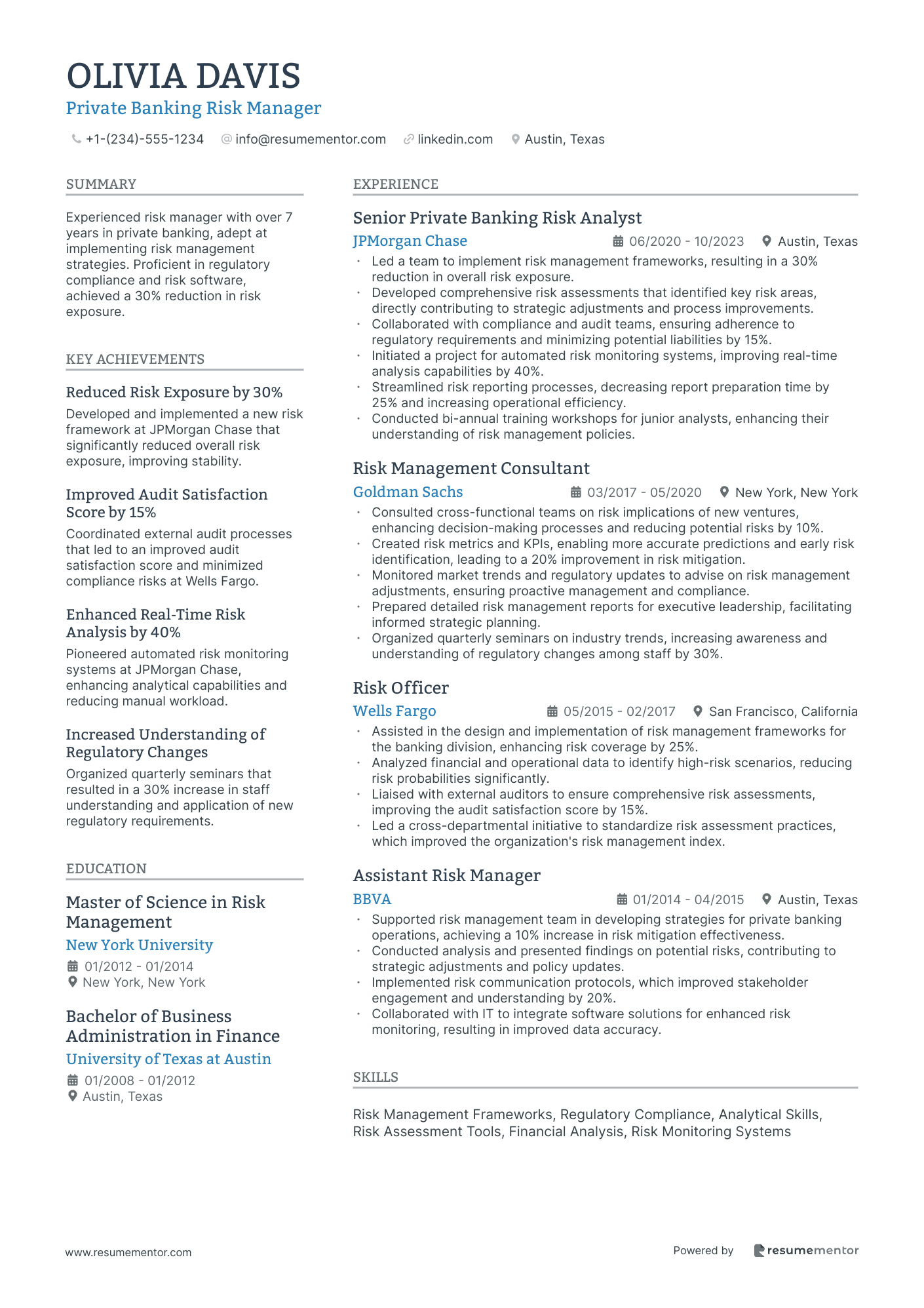 Private Banking Risk Manager