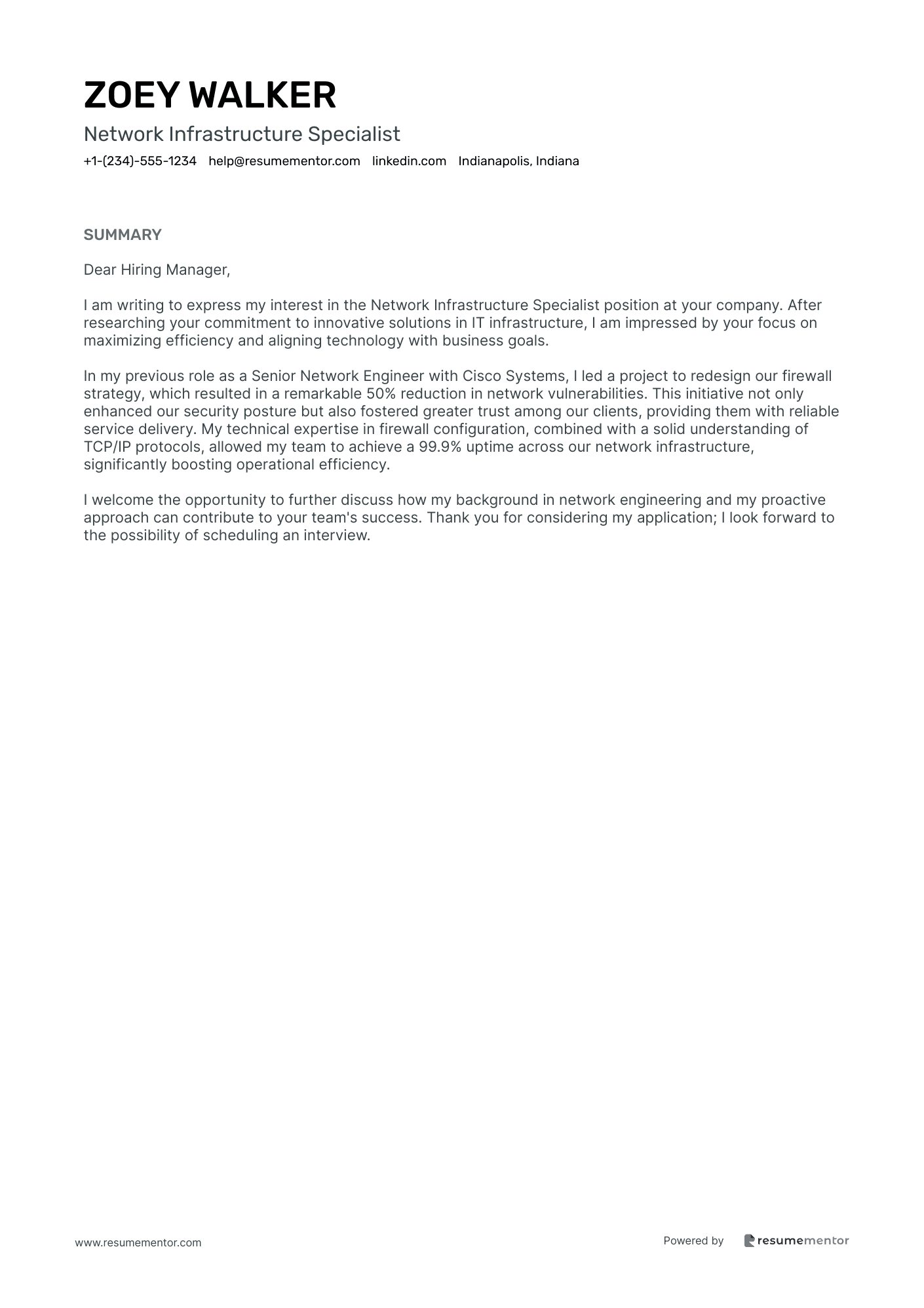 Network Infrastructure Specialist