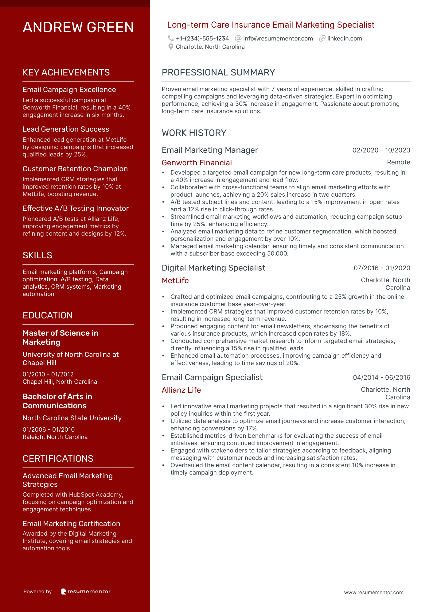 Long term Care Insurance Email Marketing Specialist