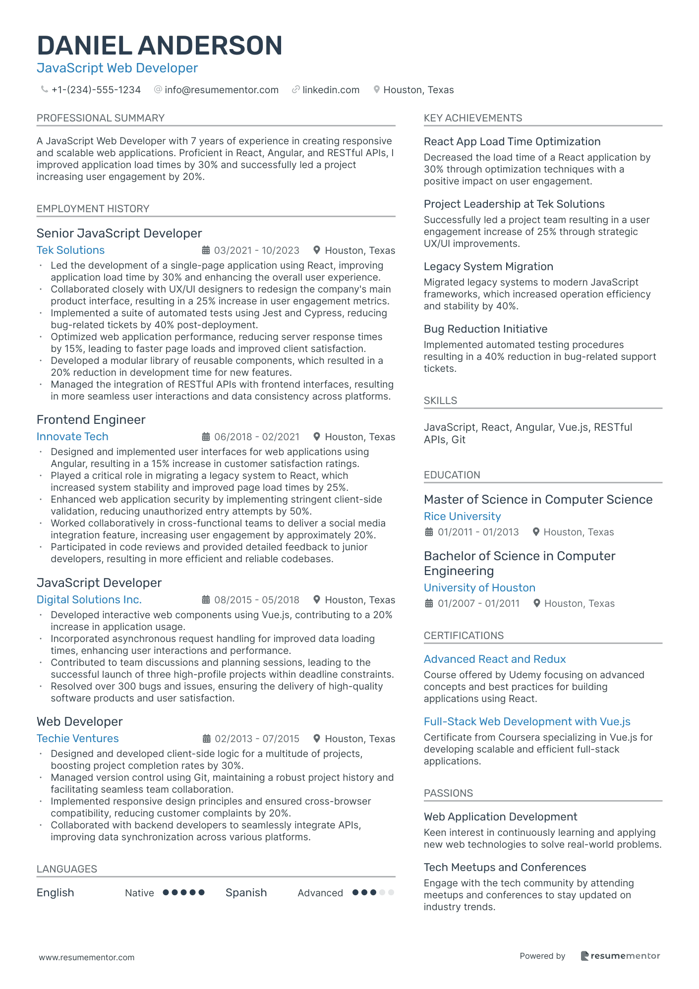 JavaScript Web Developer