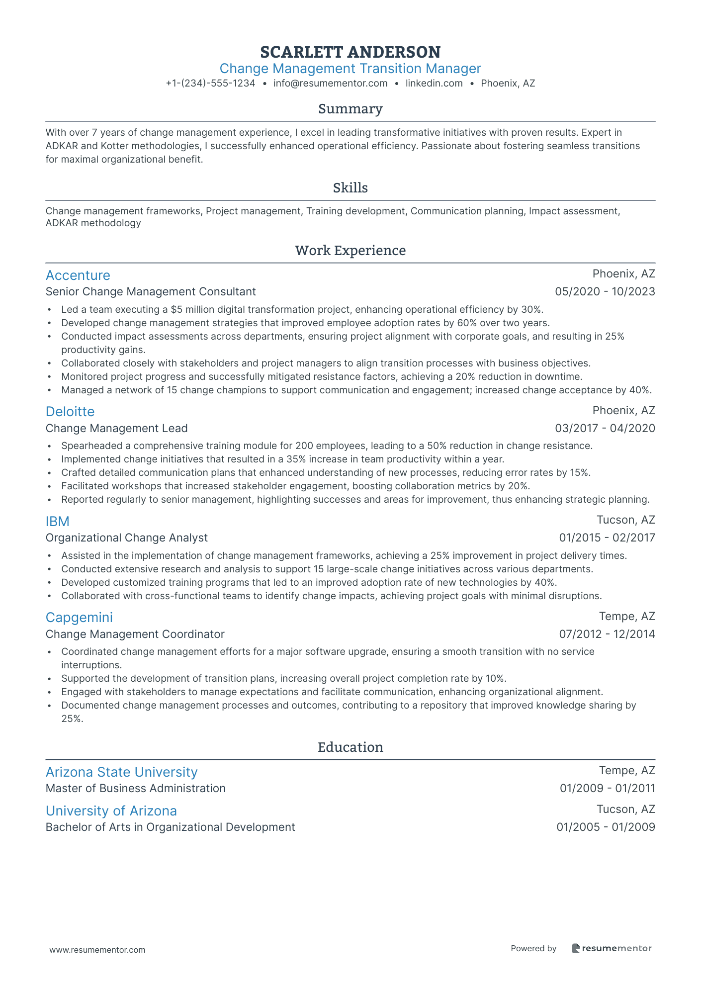 Change Management Transition Manager