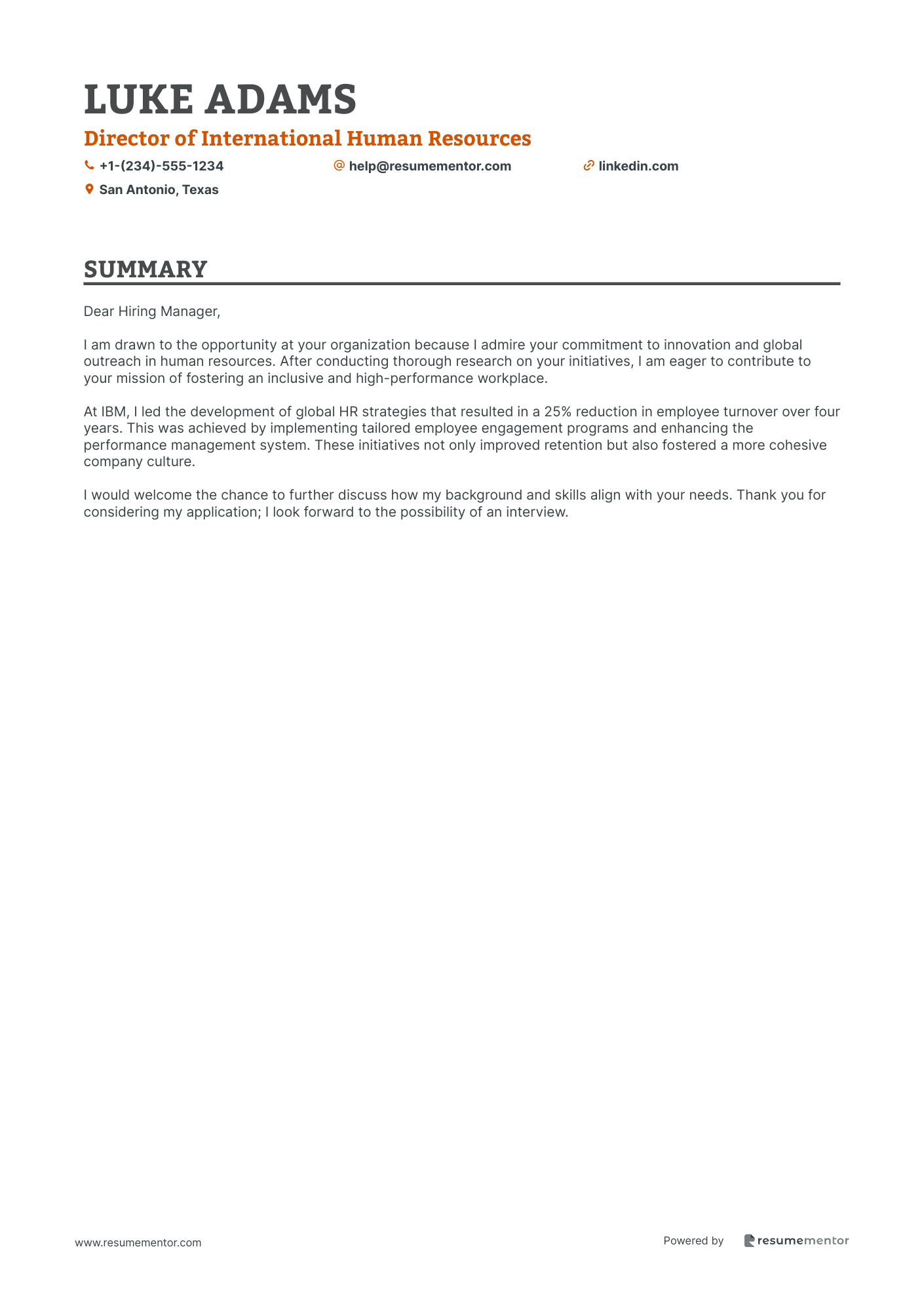 Director of International Human Resources