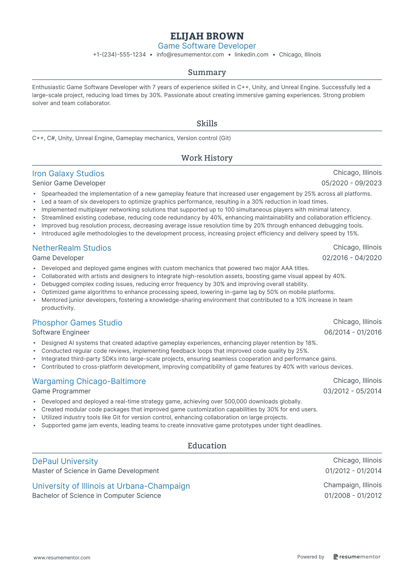 Game Software Developer