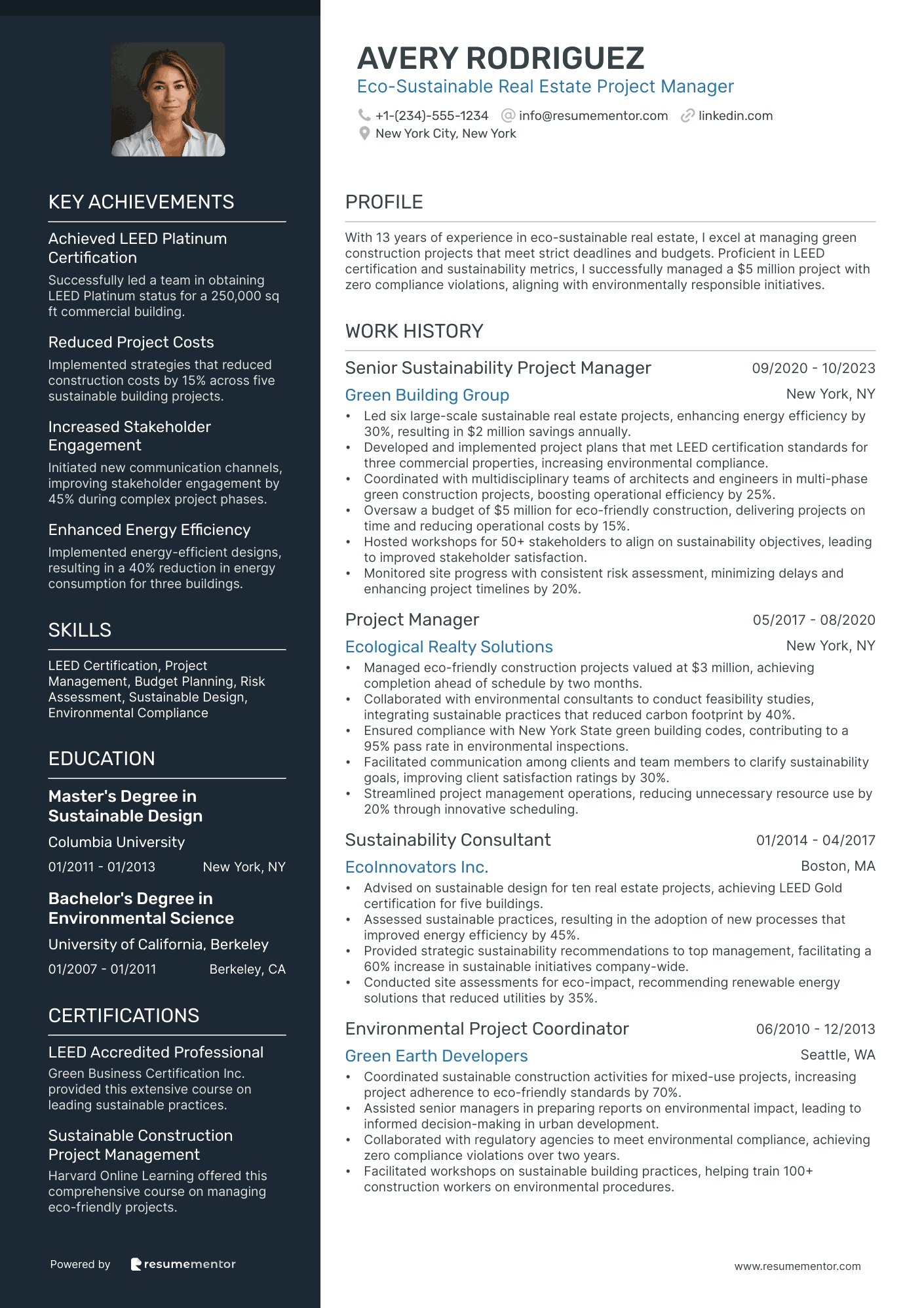 Eco Sustainable Real Estate Project Manager