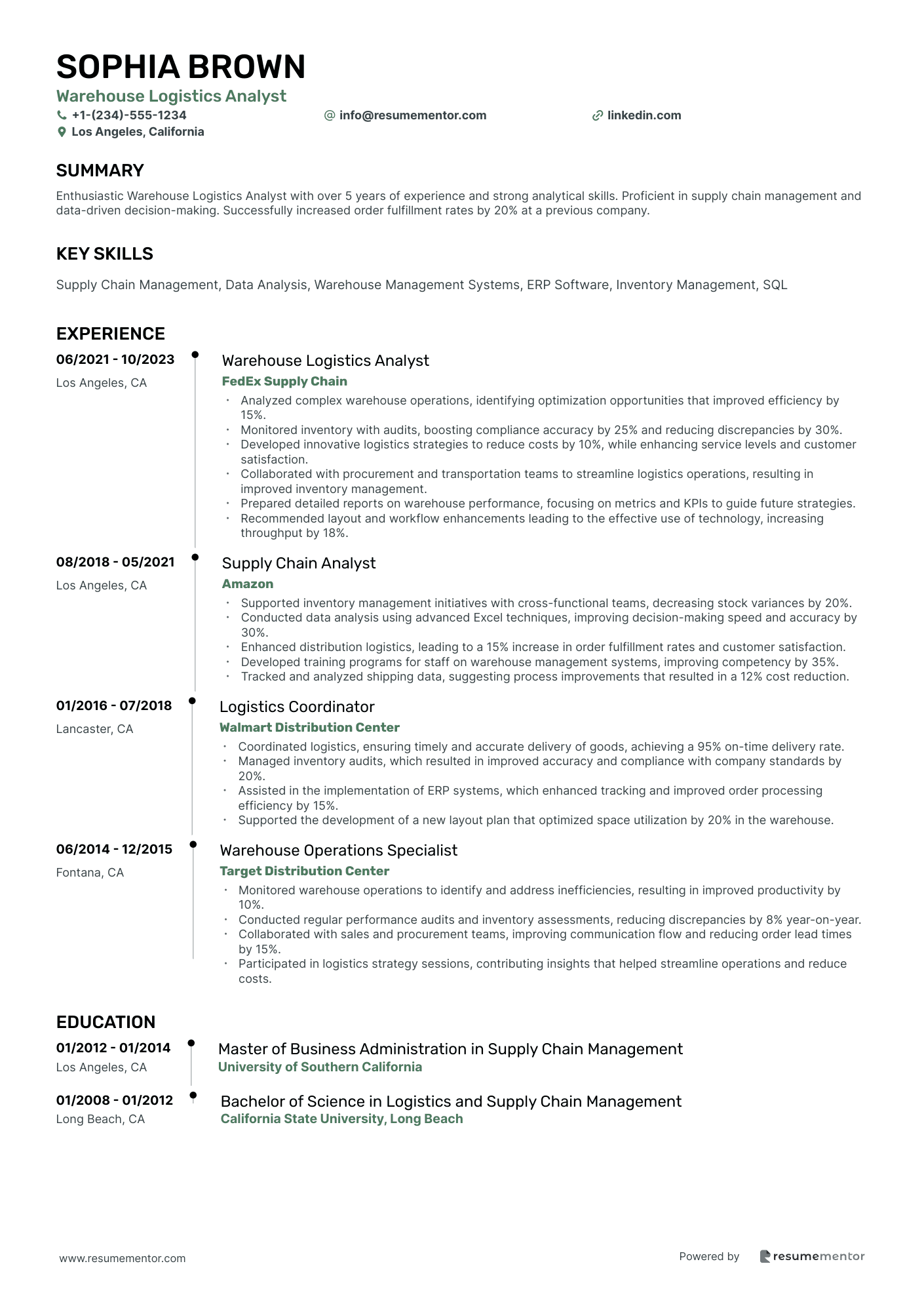 Warehouse Logistics Analyst