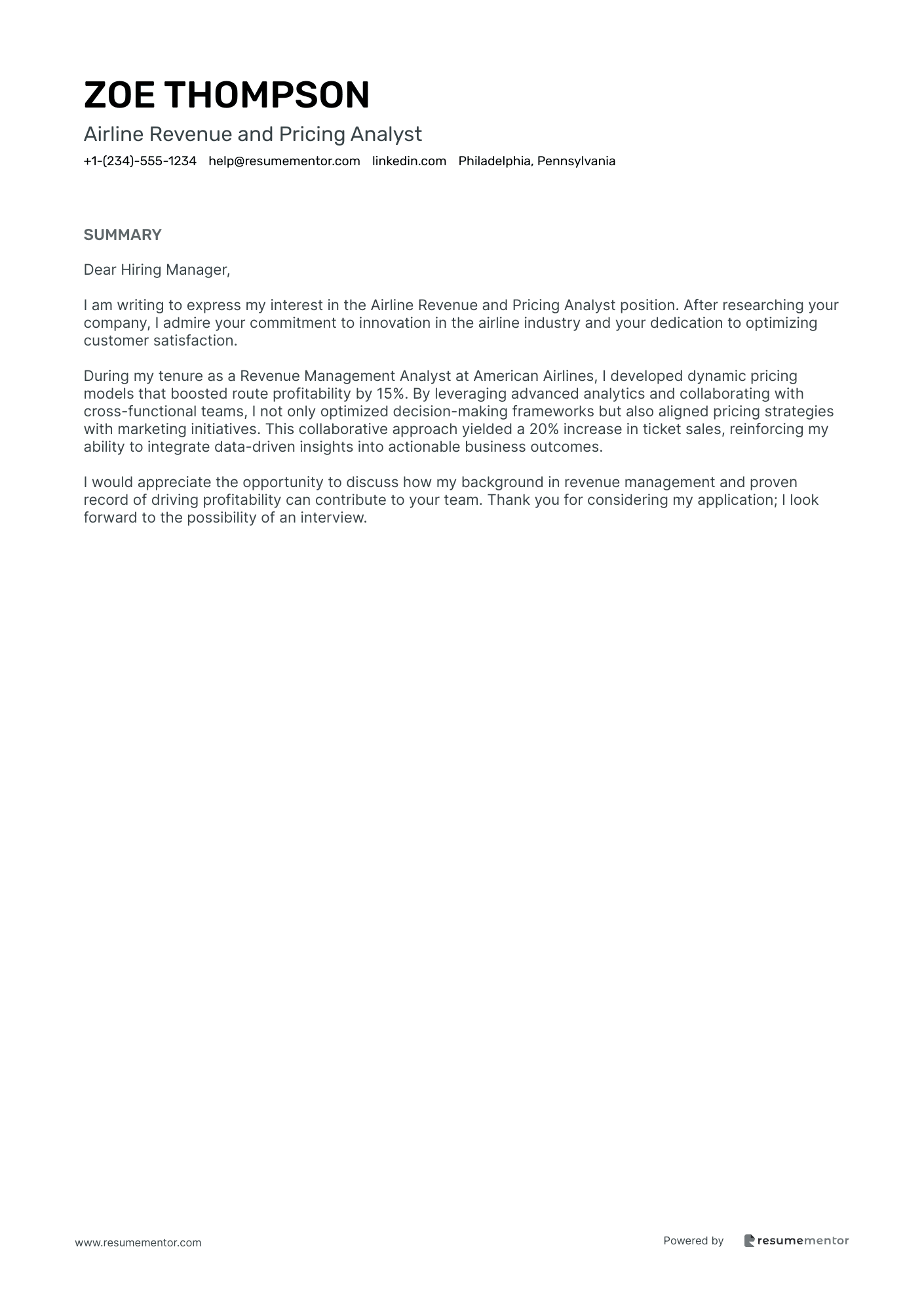 Airline Revenue and Pricing Analyst
