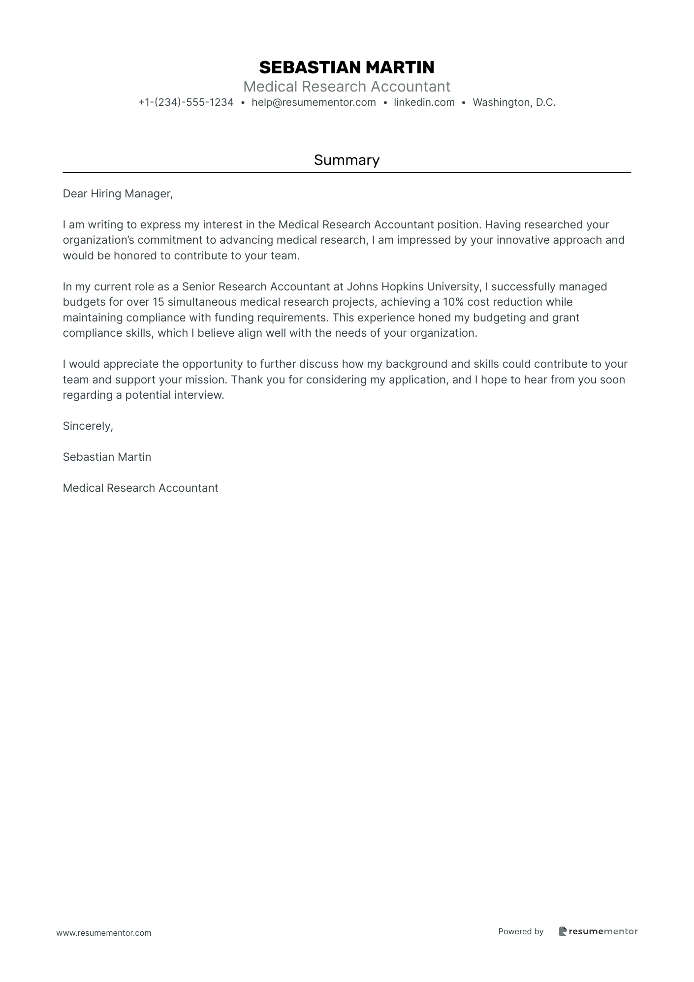 Medical Research Accountant