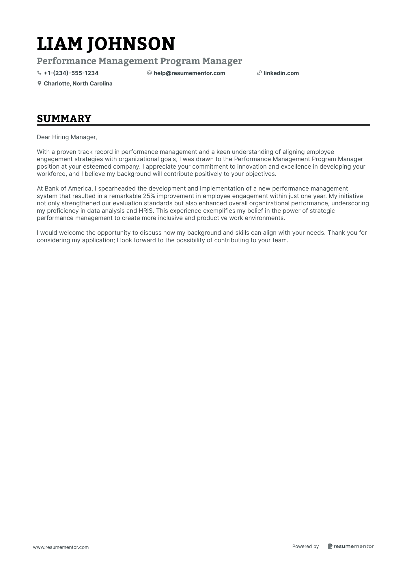 Performance Management Program Manager