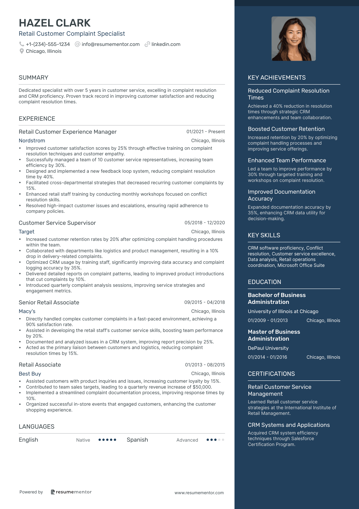 Retail Customer Complaint Specialist