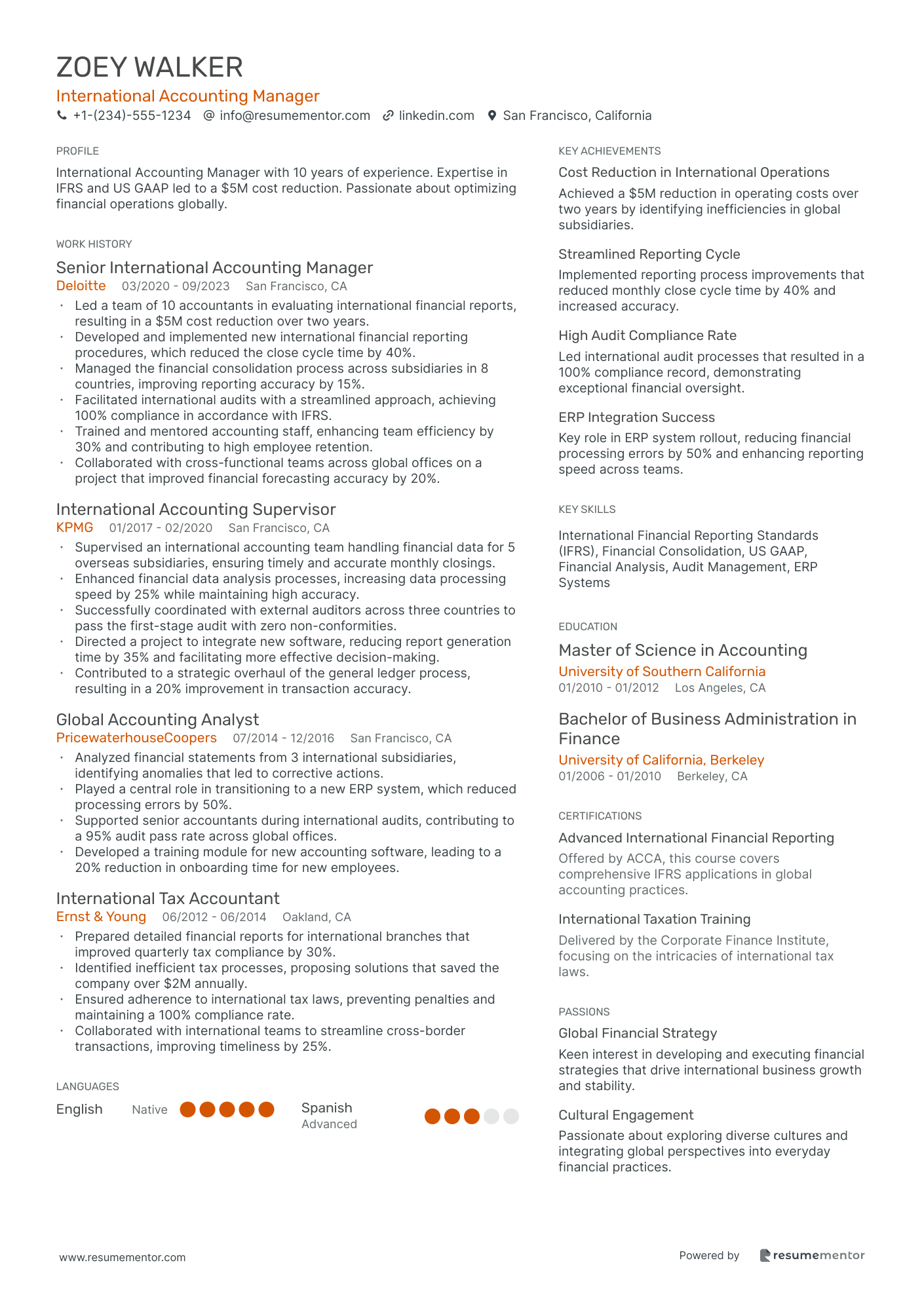 International Accounting Manager