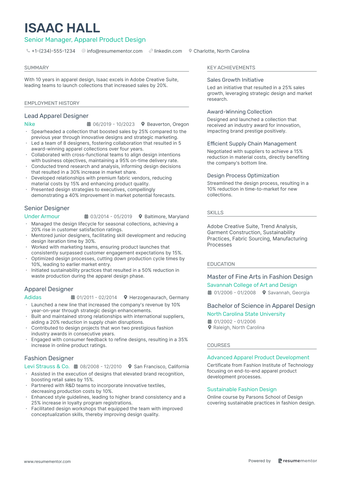 Senior Manager, Apparel Product Design