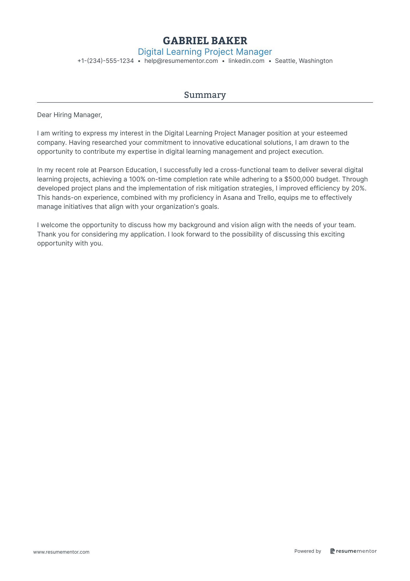 Digital Learning Project Manager