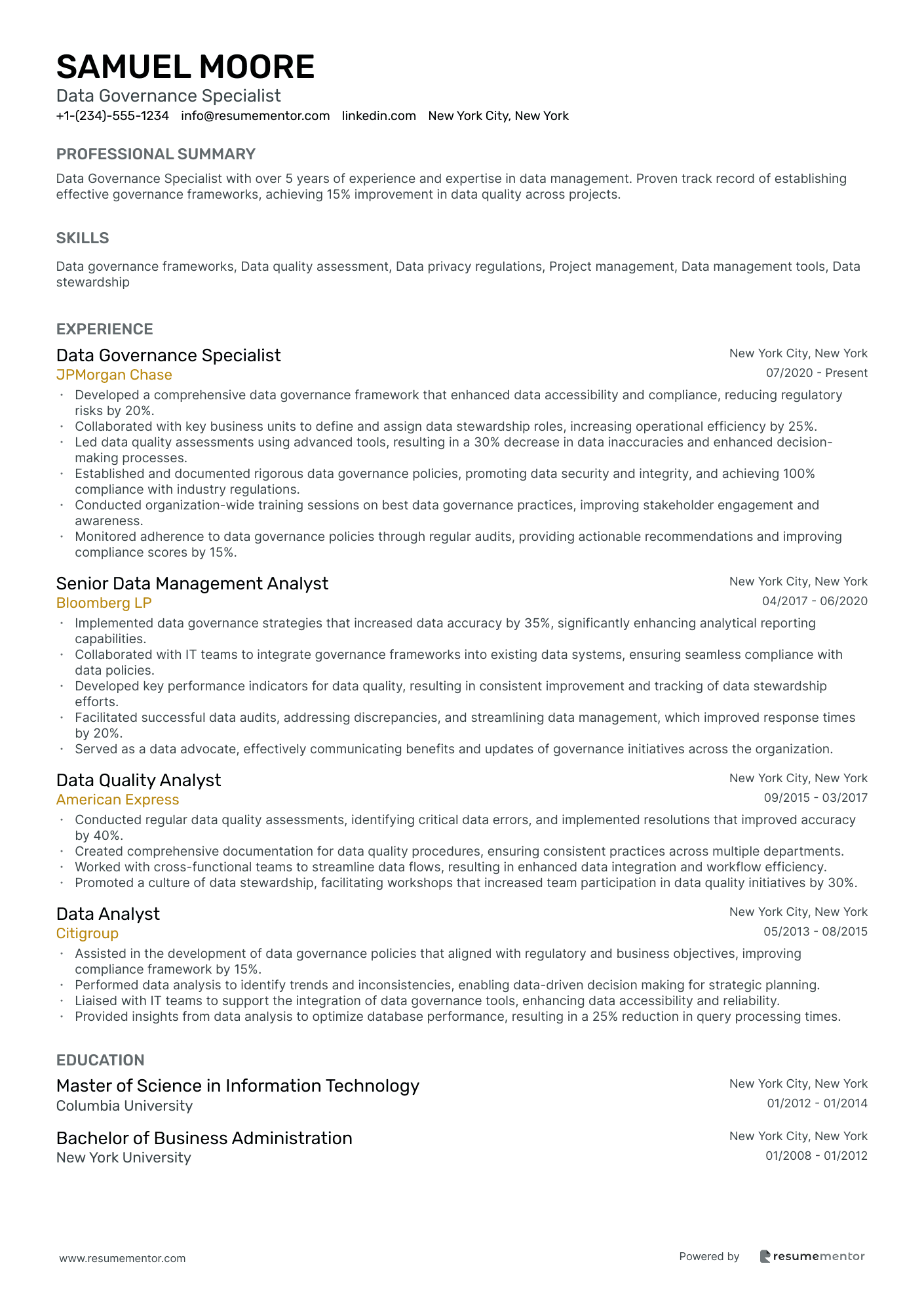 Data Governance Specialist