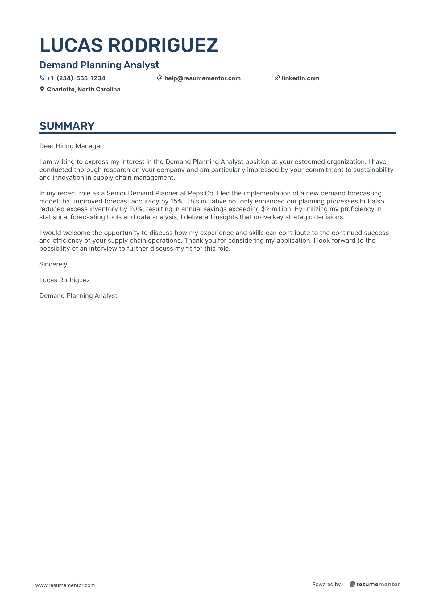 Demand Planning Analyst
