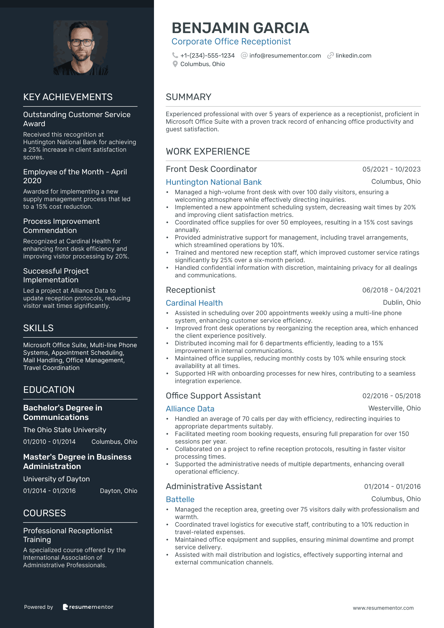 Corporate Office Receptionist