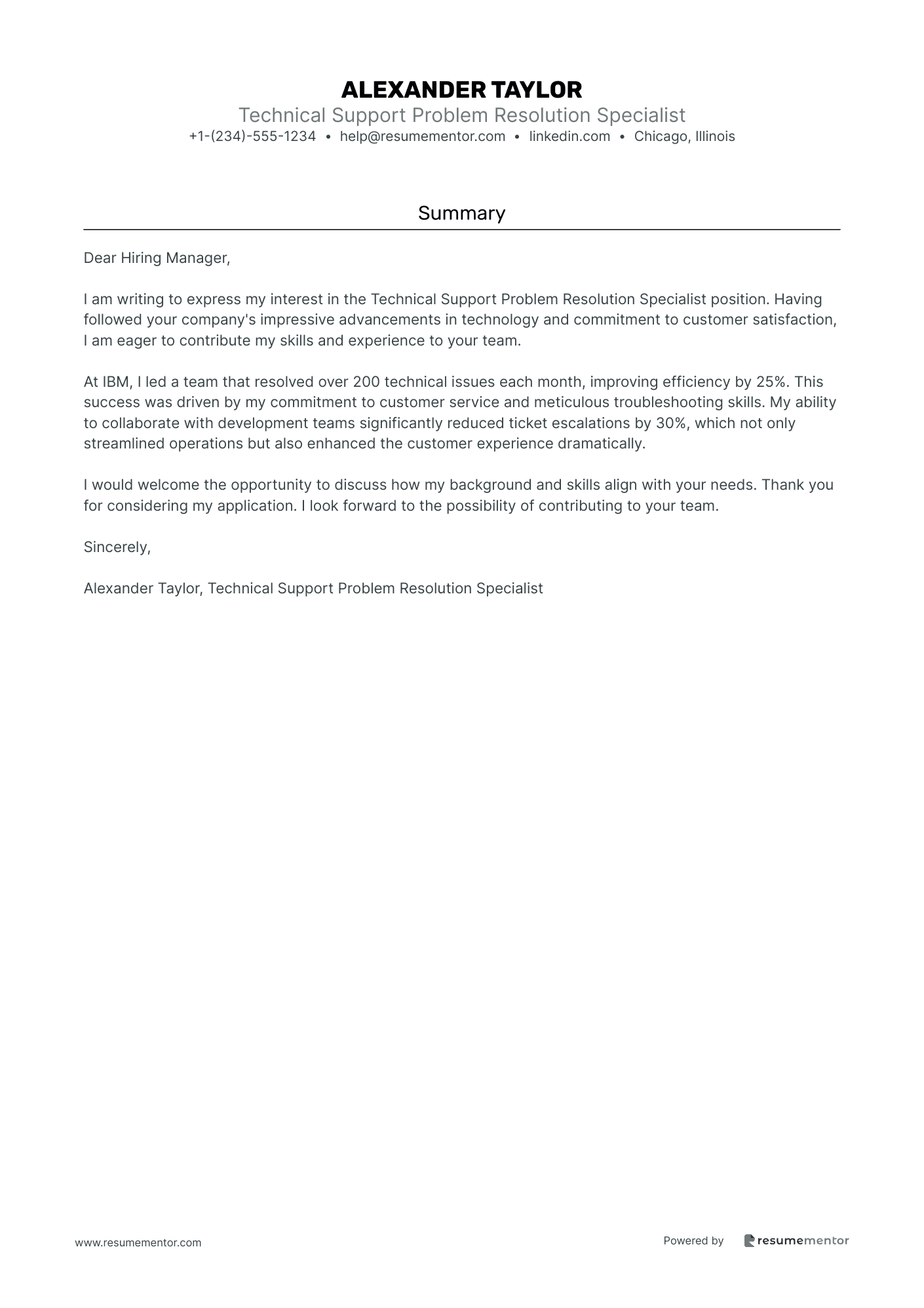 Technical Support Problem Resolution Specialist