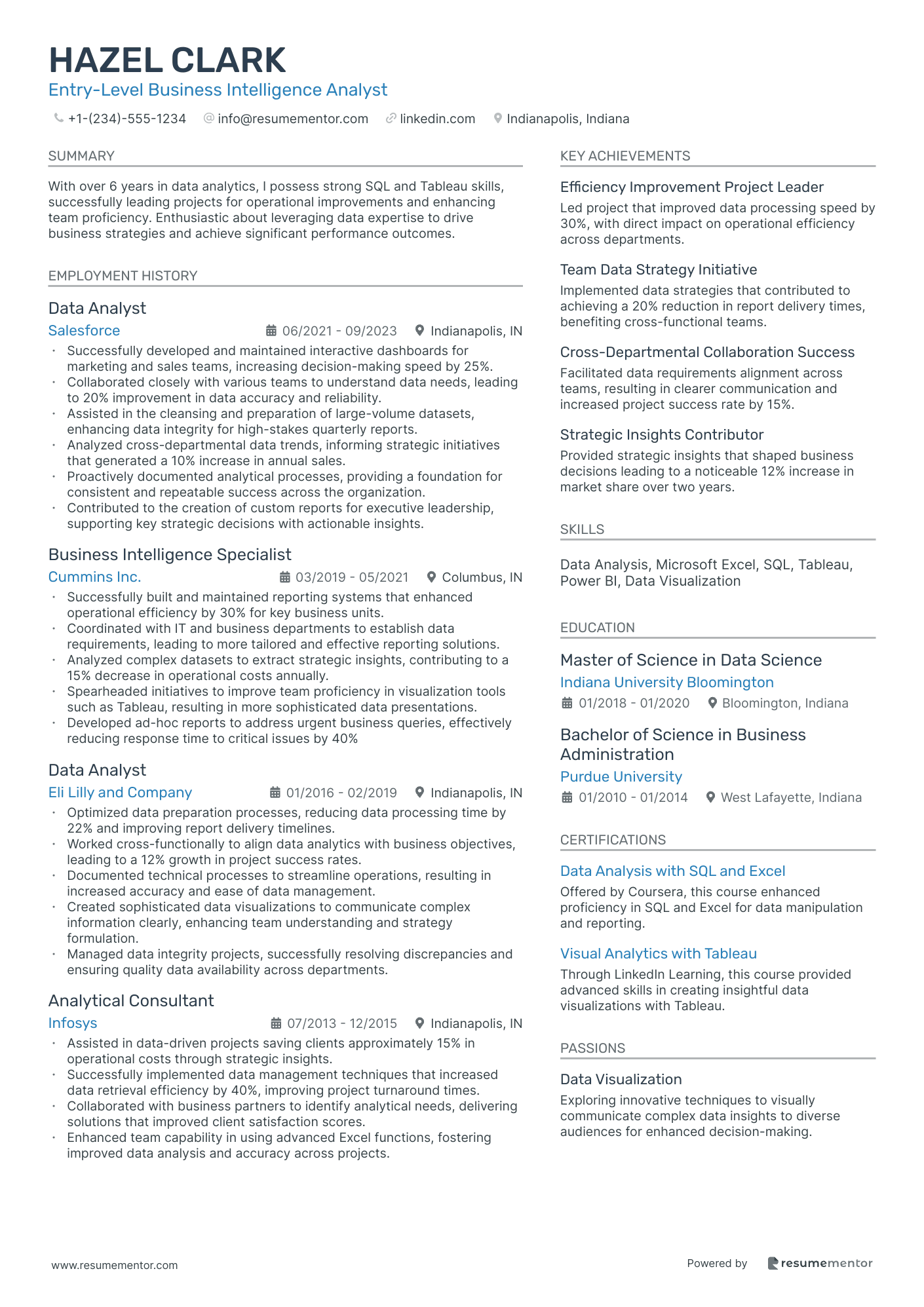 Entry Level Business Intelligence Analyst