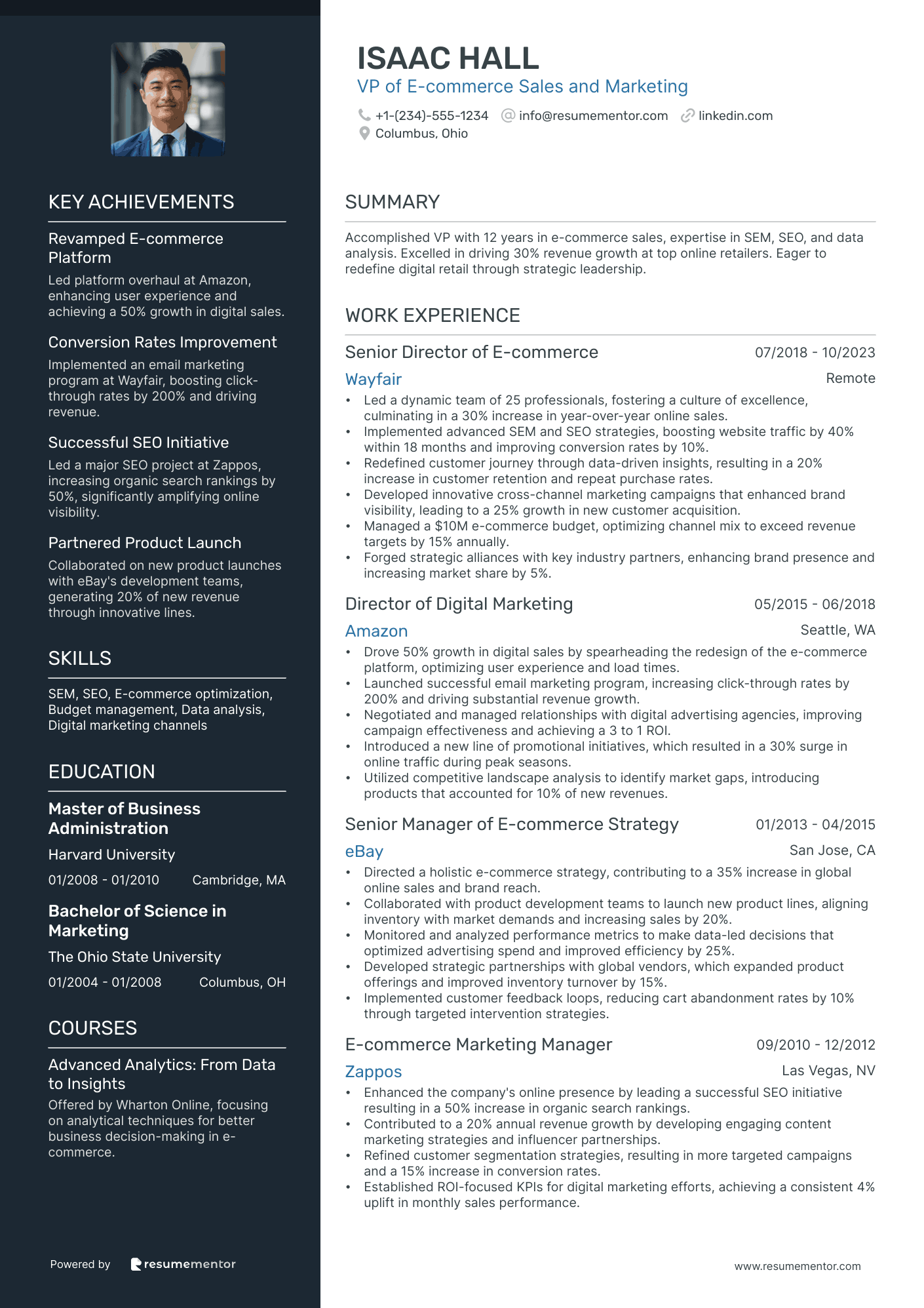 VP of E commerce Sales and Marketing
