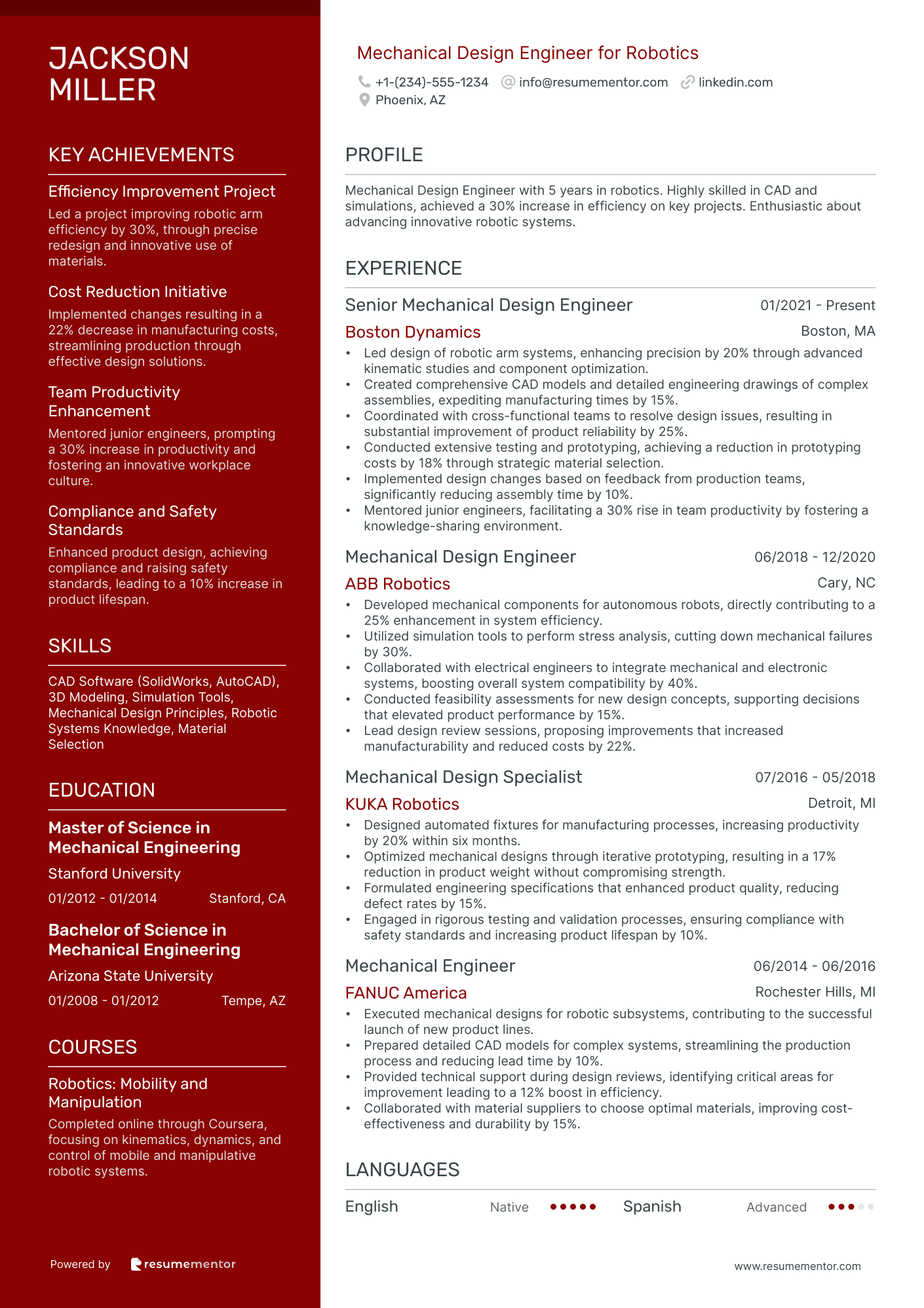 Mechanical Design Engineer for Robotics