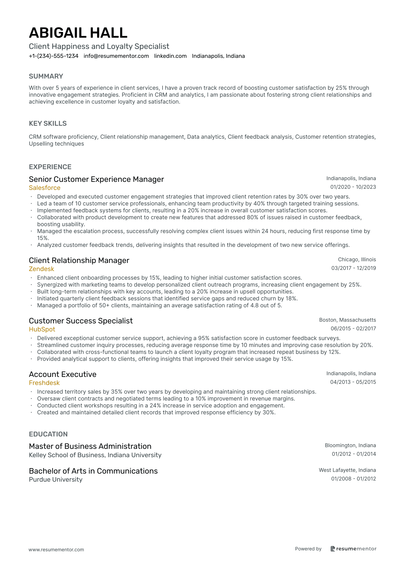 Client Happiness and Loyalty Specialist