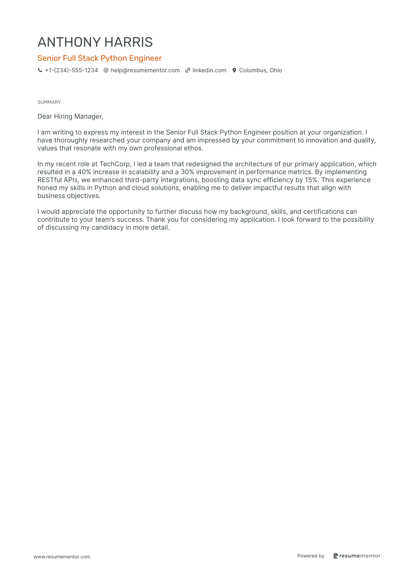 Senior Full Stack Python Engineer
