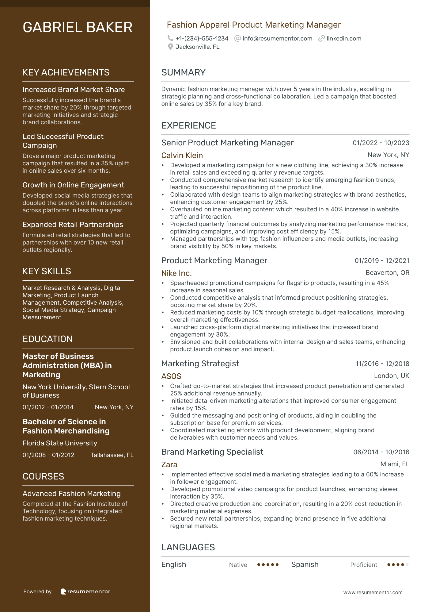 Fashion Apparel Product Marketing Manager