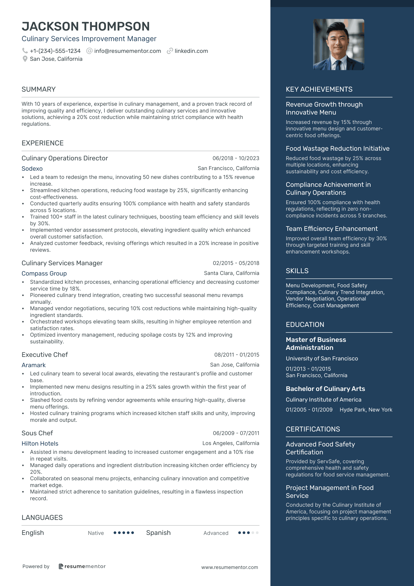 Culinary Services Improvement Manager