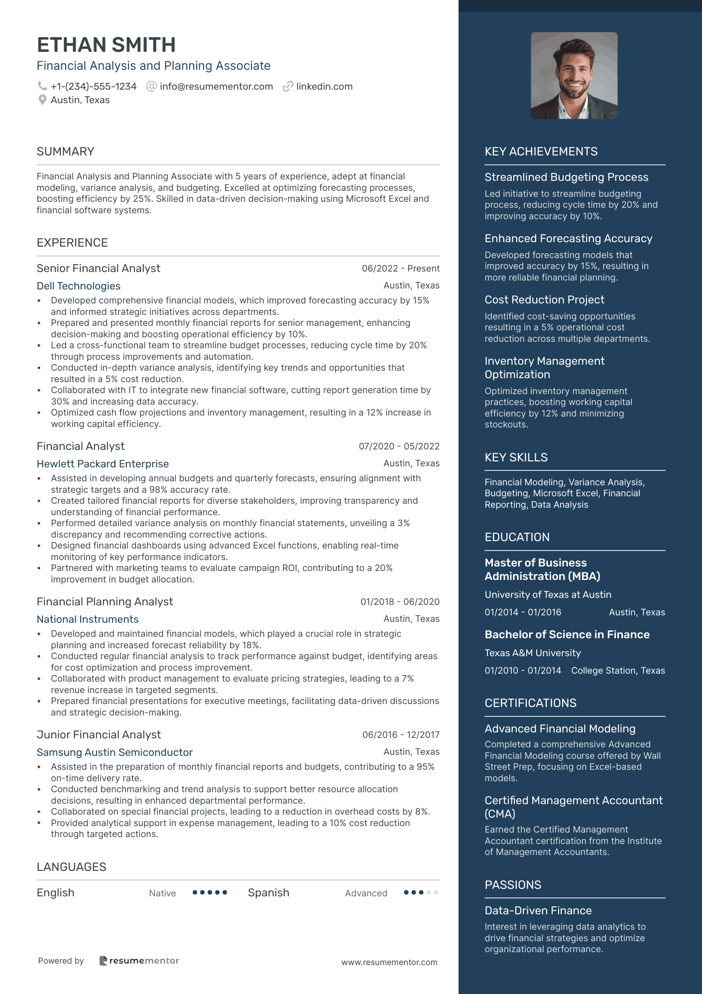 Financial Analysis and Planning Associate