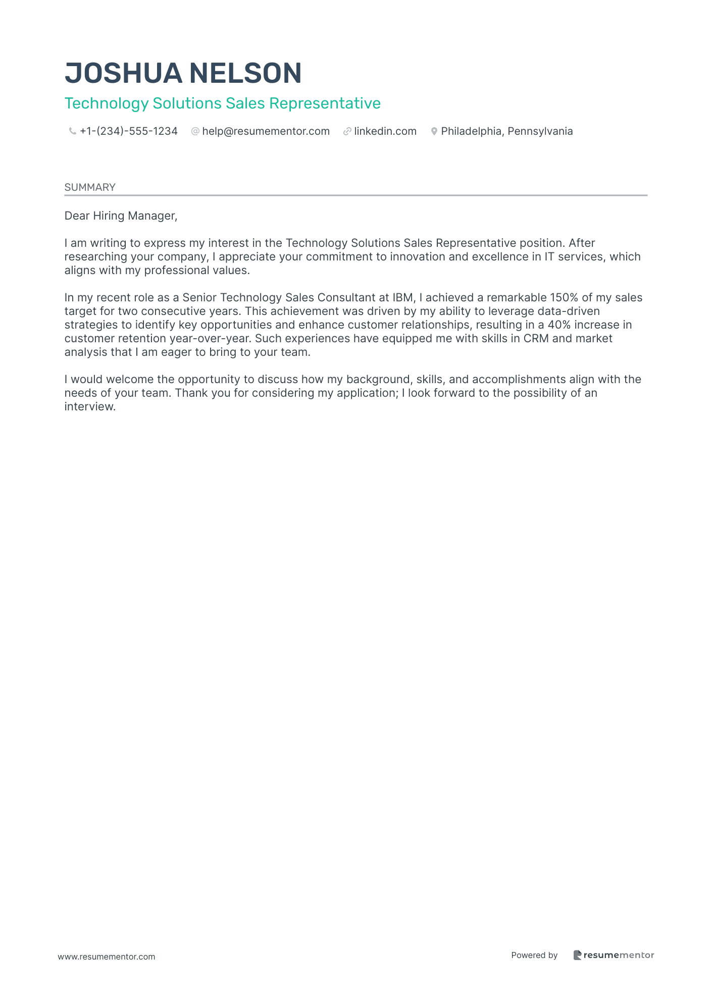 Technology Solutions Sales Representative
