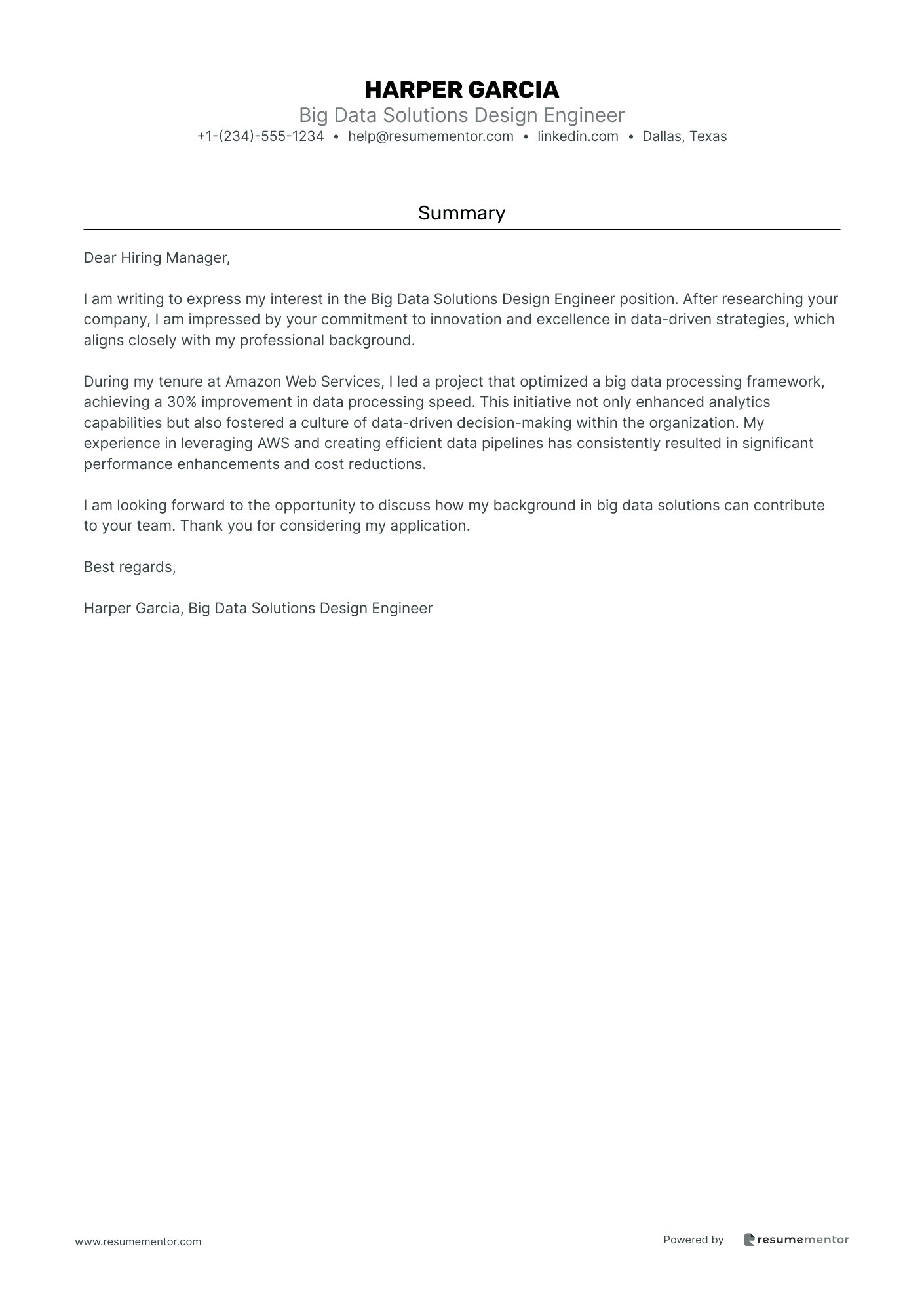 Big Data Solutions Design Engineer