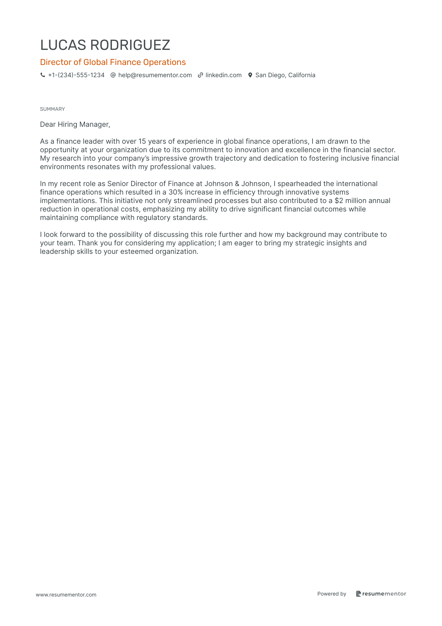 Director of Global Finance Operations